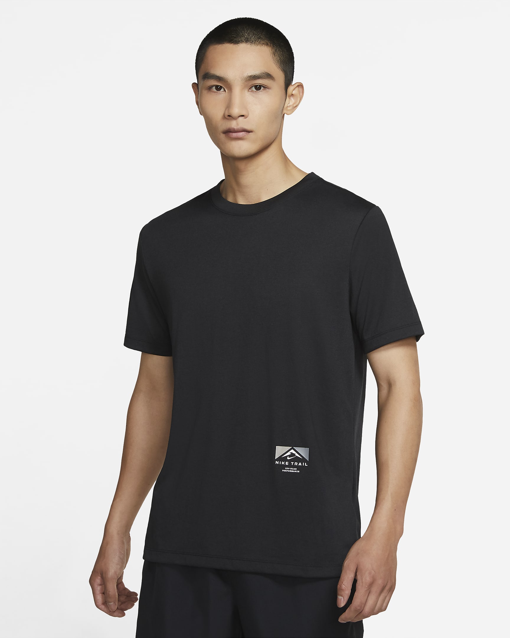 Nike Dri-FIT Trail 男子跑步T恤 - 黑