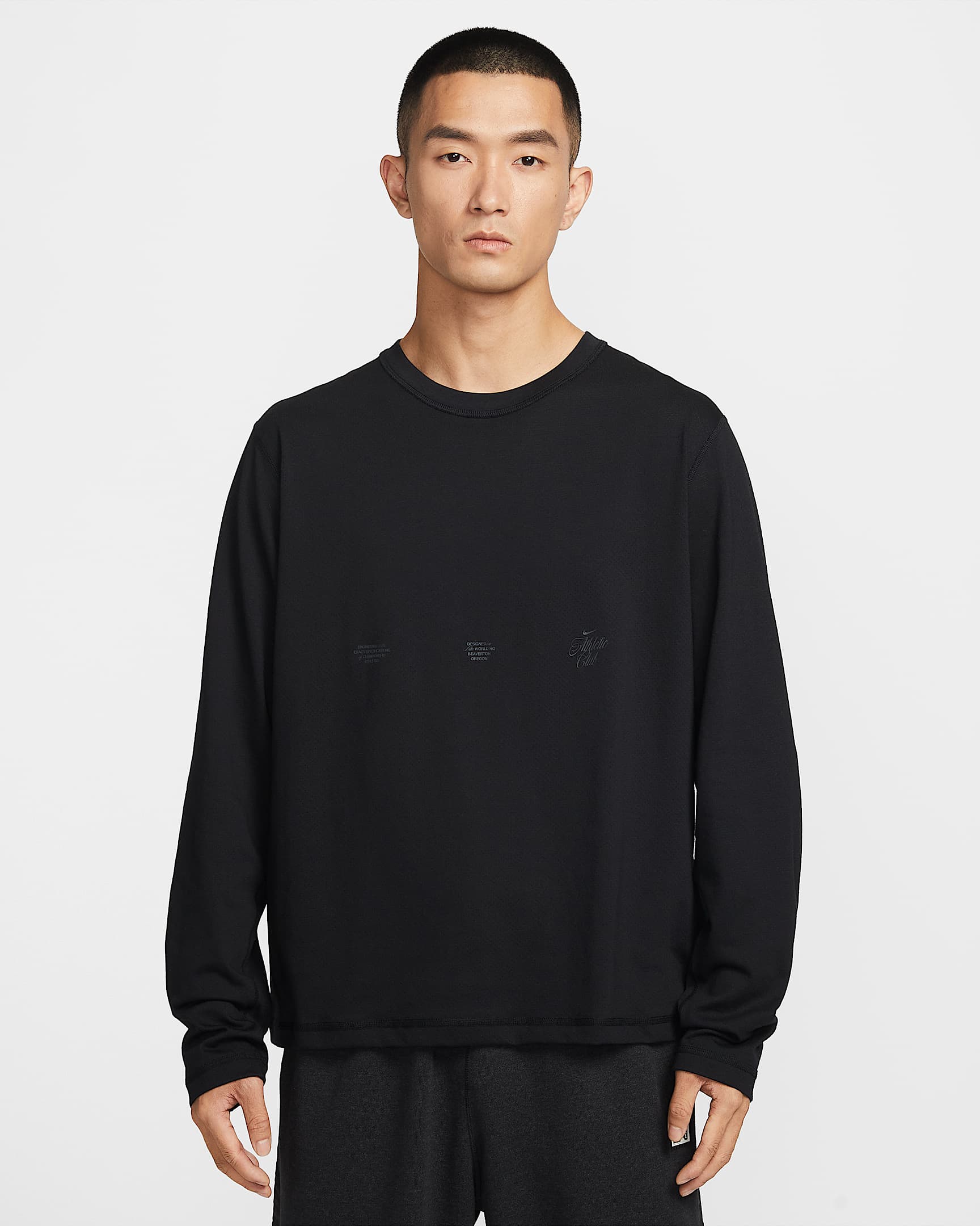 Nike Primary N.A.C. Dri-FIT 男子速干长袖训练上衣 - 黑/暗烟灰