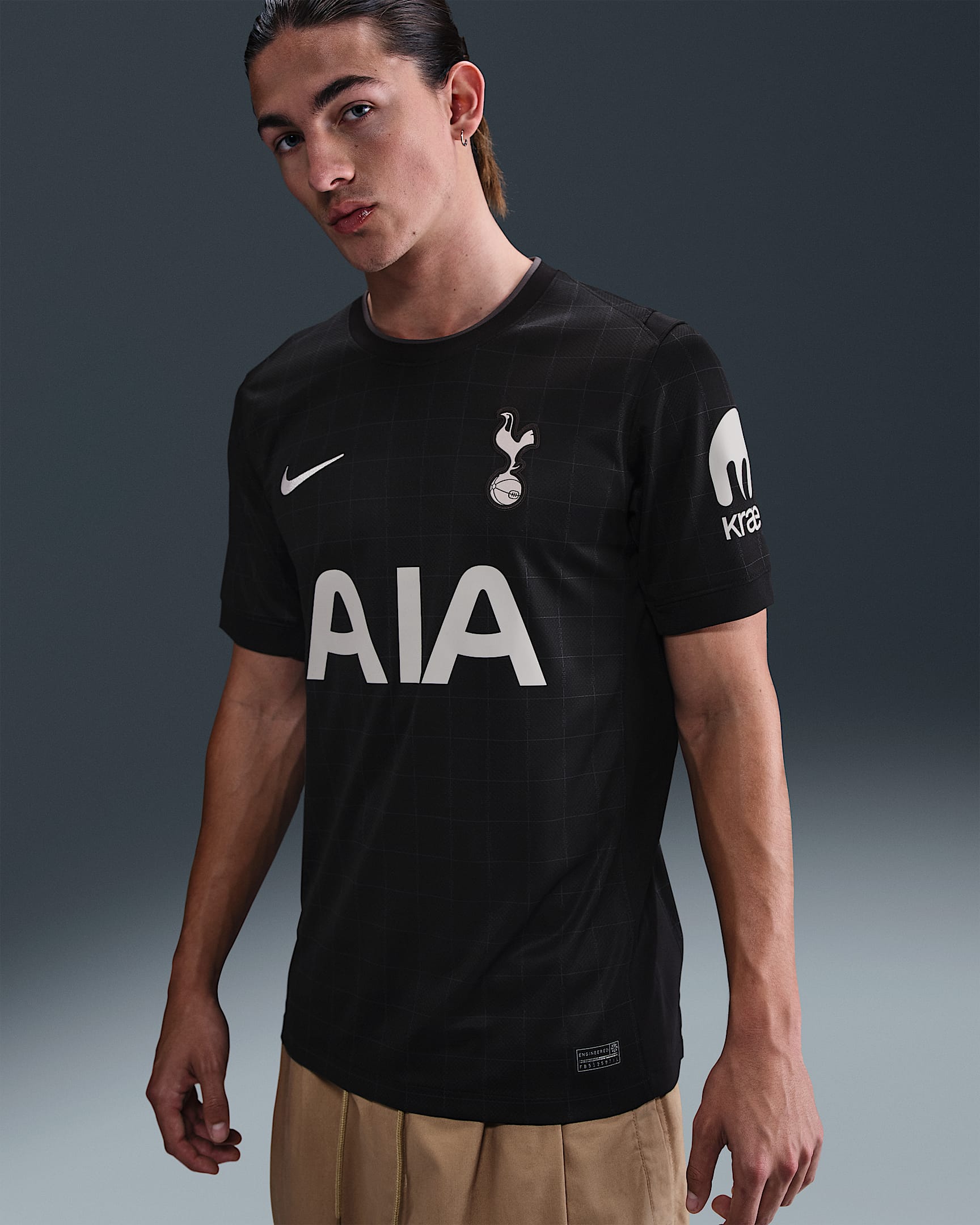 2025/26 赛季托特纳姆热刺客场球迷版 Nike Dri-FIT 男子速干足球球衣 - 黑/浅铁矿石灰