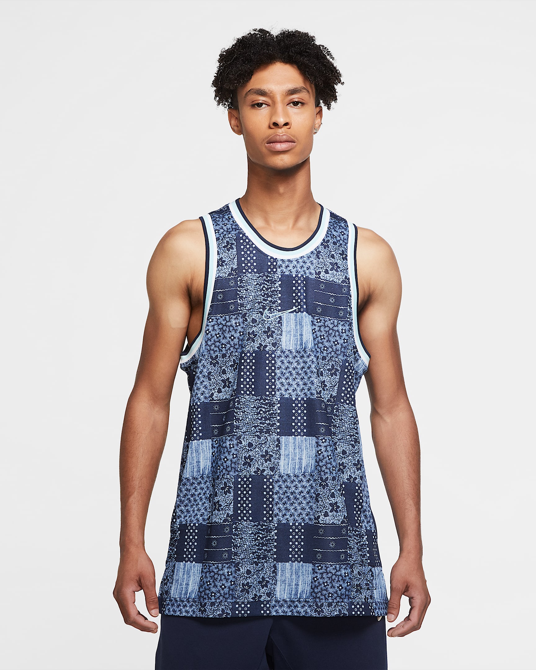 Nike Dri-FIT DNA 男子篮球球衣 - 深宝蓝/冰河蓝