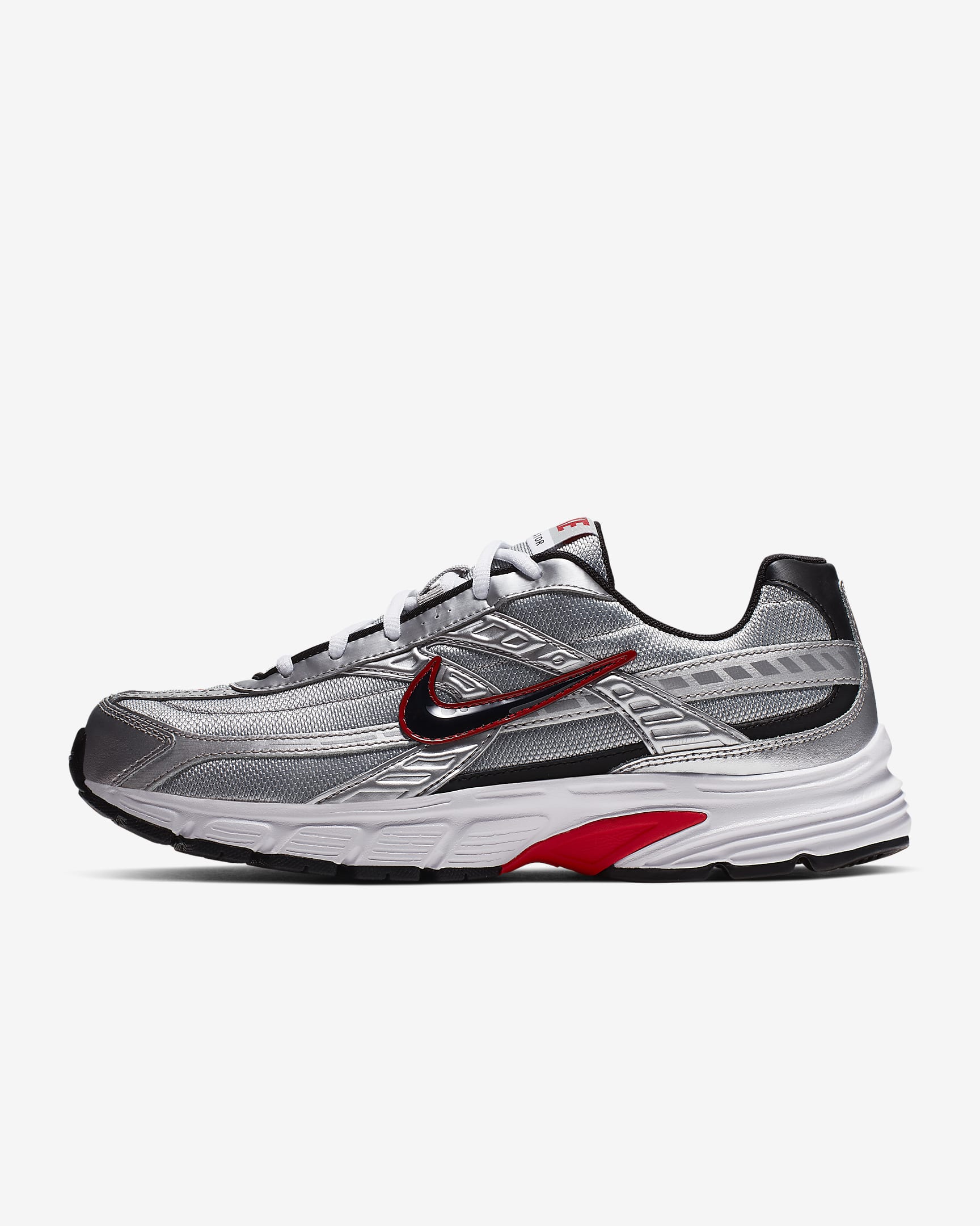 Nike Initiator 男子复古运动鞋老爹鞋 - 金属银/白色/黑