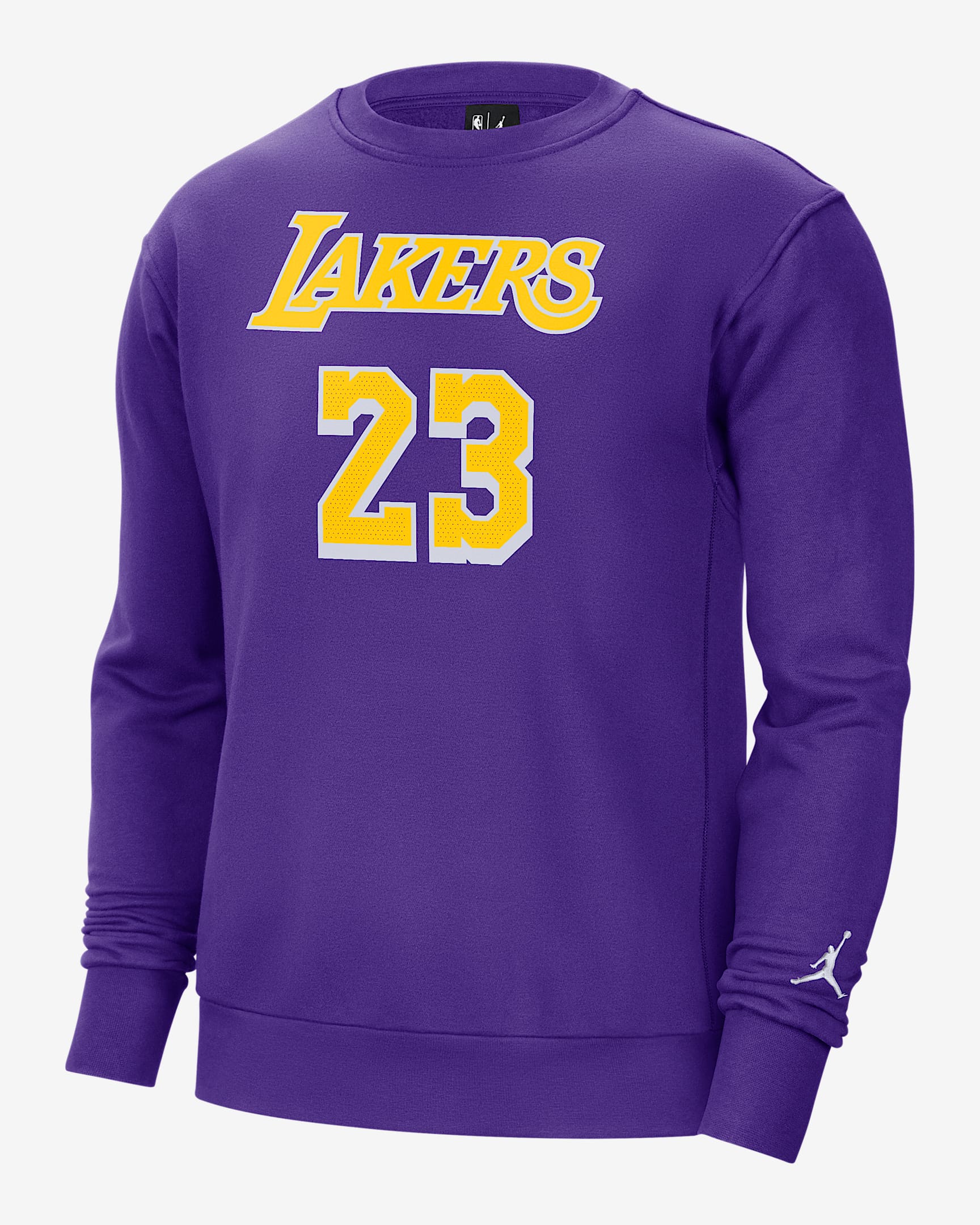 洛杉矶湖人队 Statement Edition Jordan NBA 男子起绒圆领上衣 - 全域紫/白色
