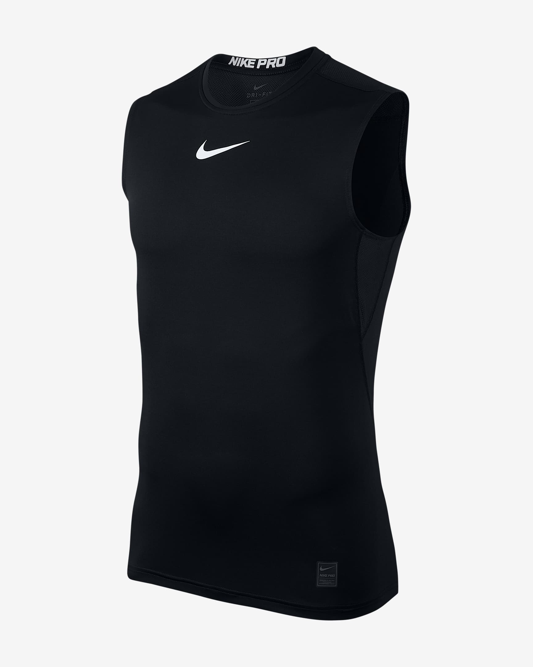 Nike Pro Fitted 男子无袖训练上衣 - 黑/白色/白色