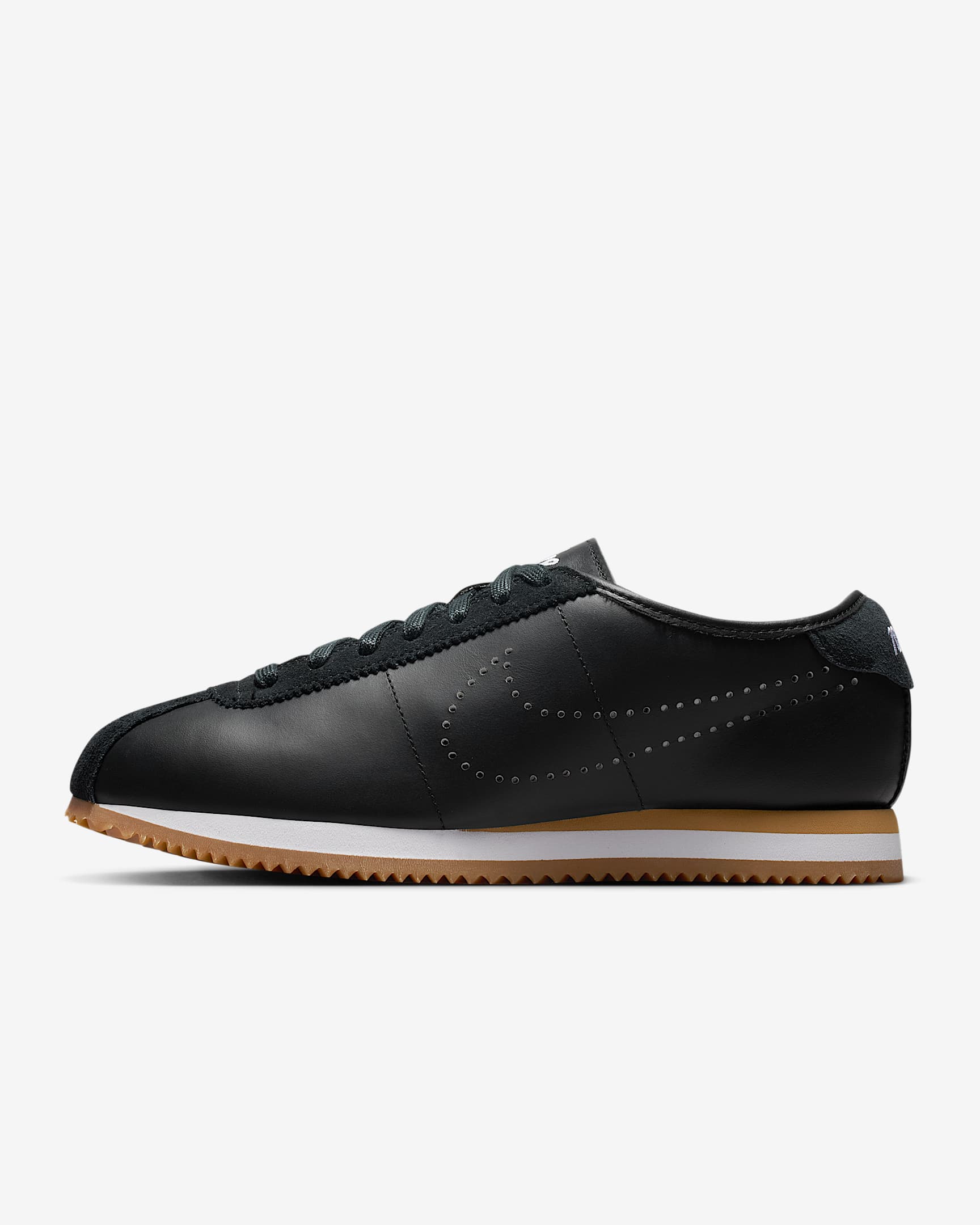 Nike Cortez Leather 女子运动鞋 - 黑/橡皮浅褐/白色