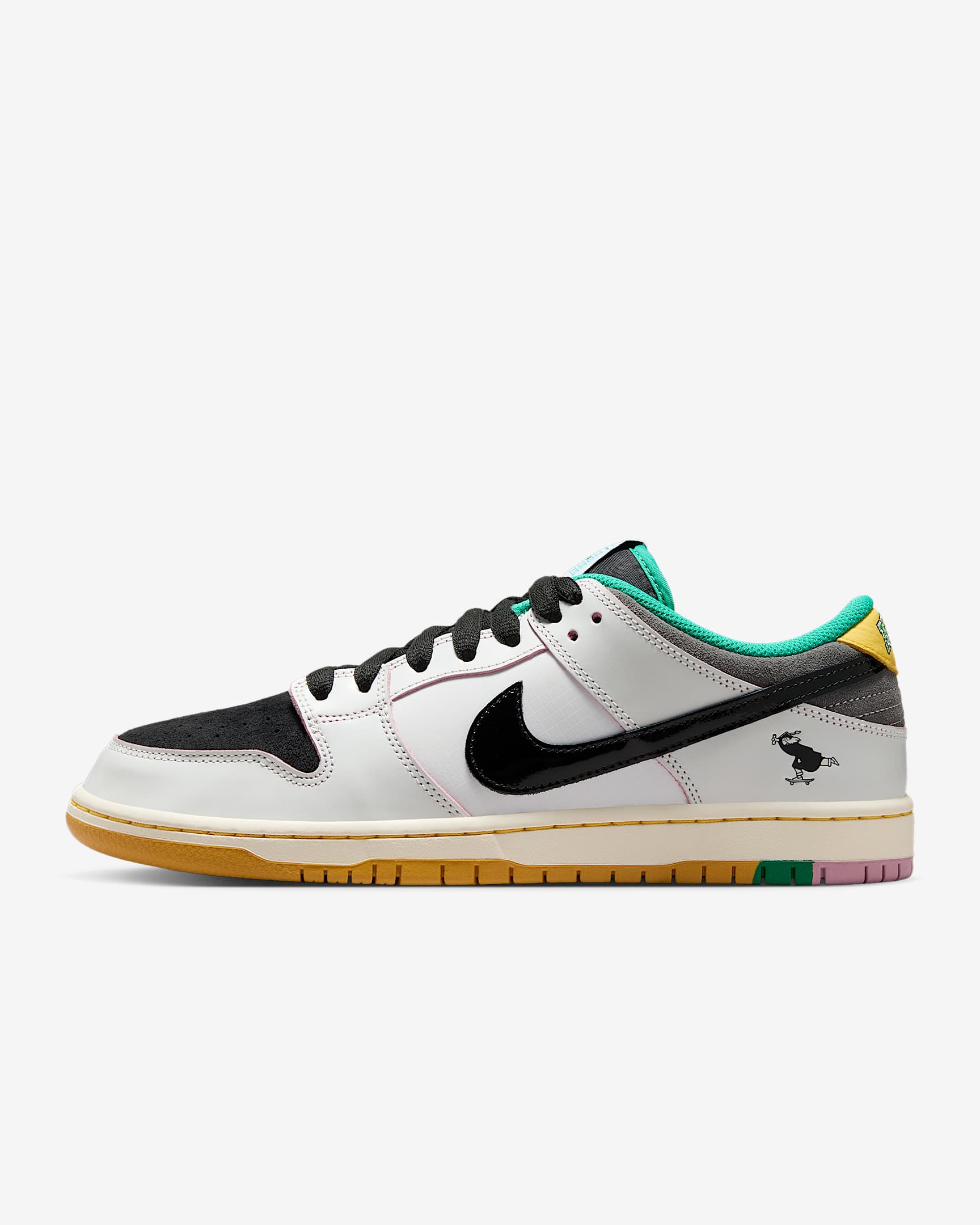 Nike SB Dunk Low Pro 男/女滑板鞋 - 山峰白/白色/铁灰/黑
