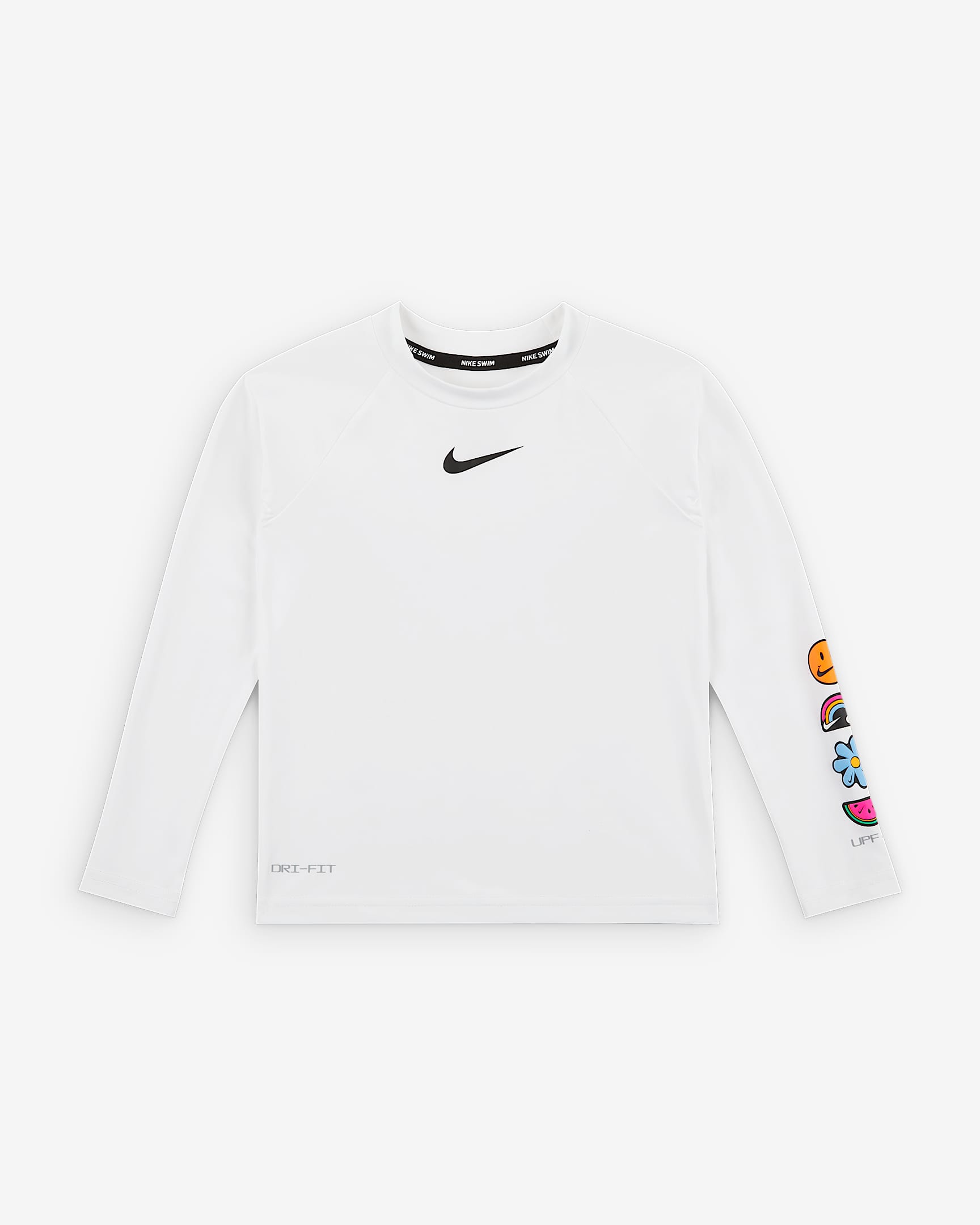 Nike Swim Charms 幼童防晒速干长袖上衣 - 白色/黑