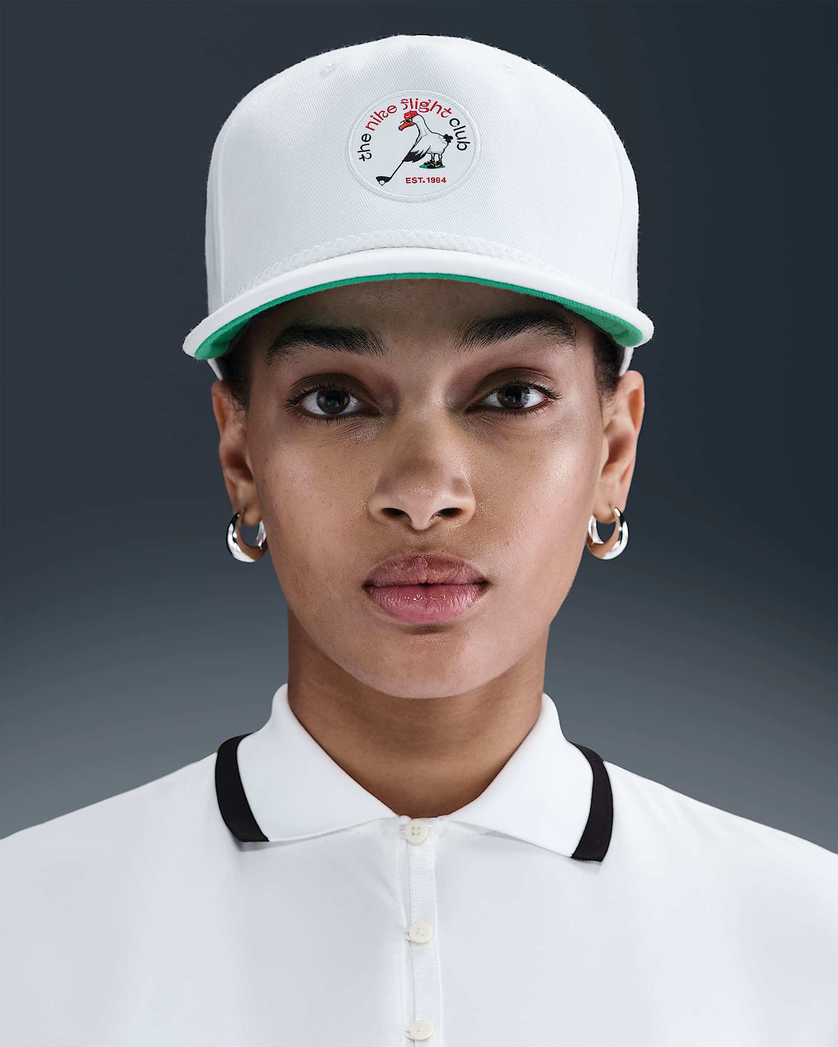 Nike Pro 图案训练运动帽 - 白色/体育场绿/煤黑/黑