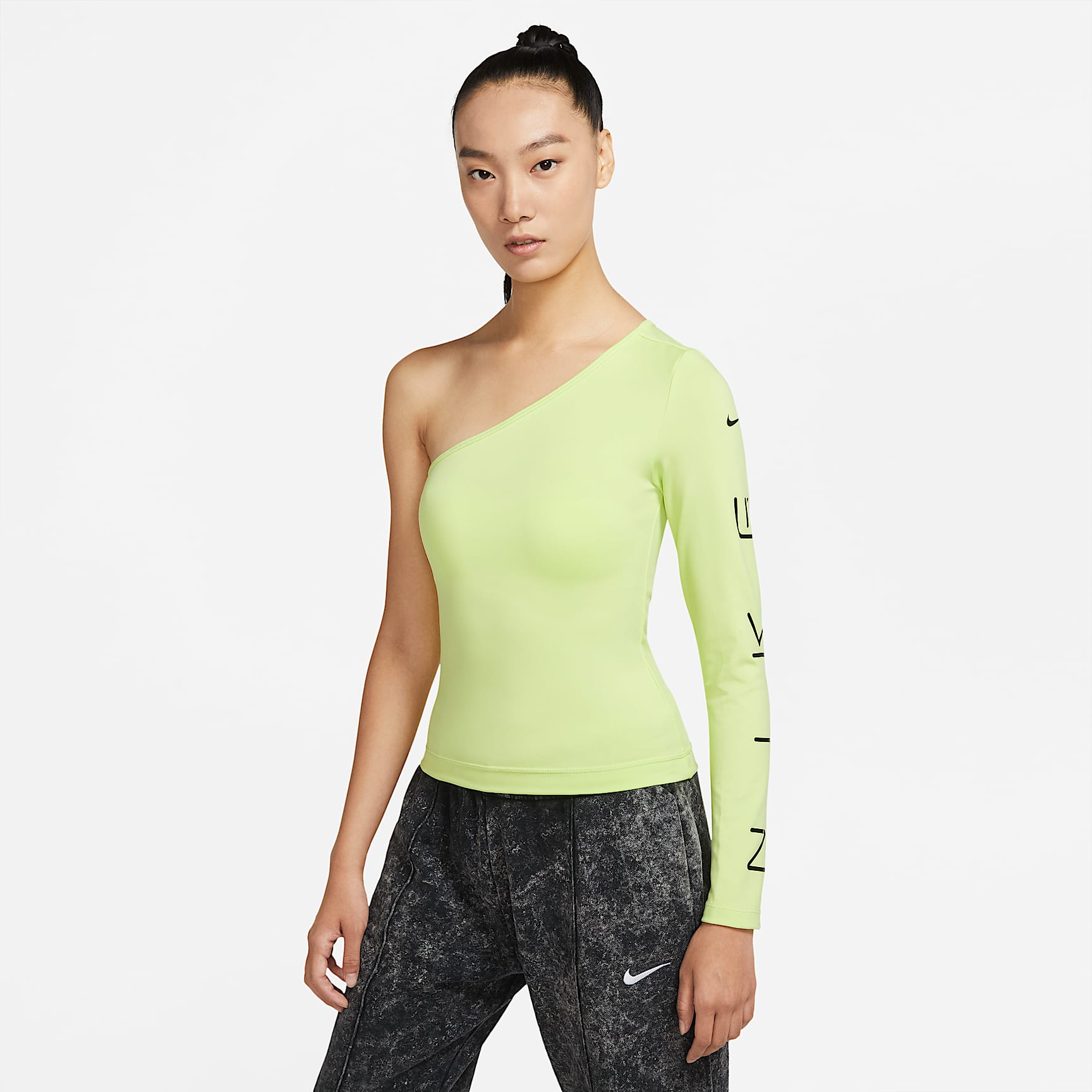 Nike Sportswear 女子上衣 - 浅柠檬黄/黑