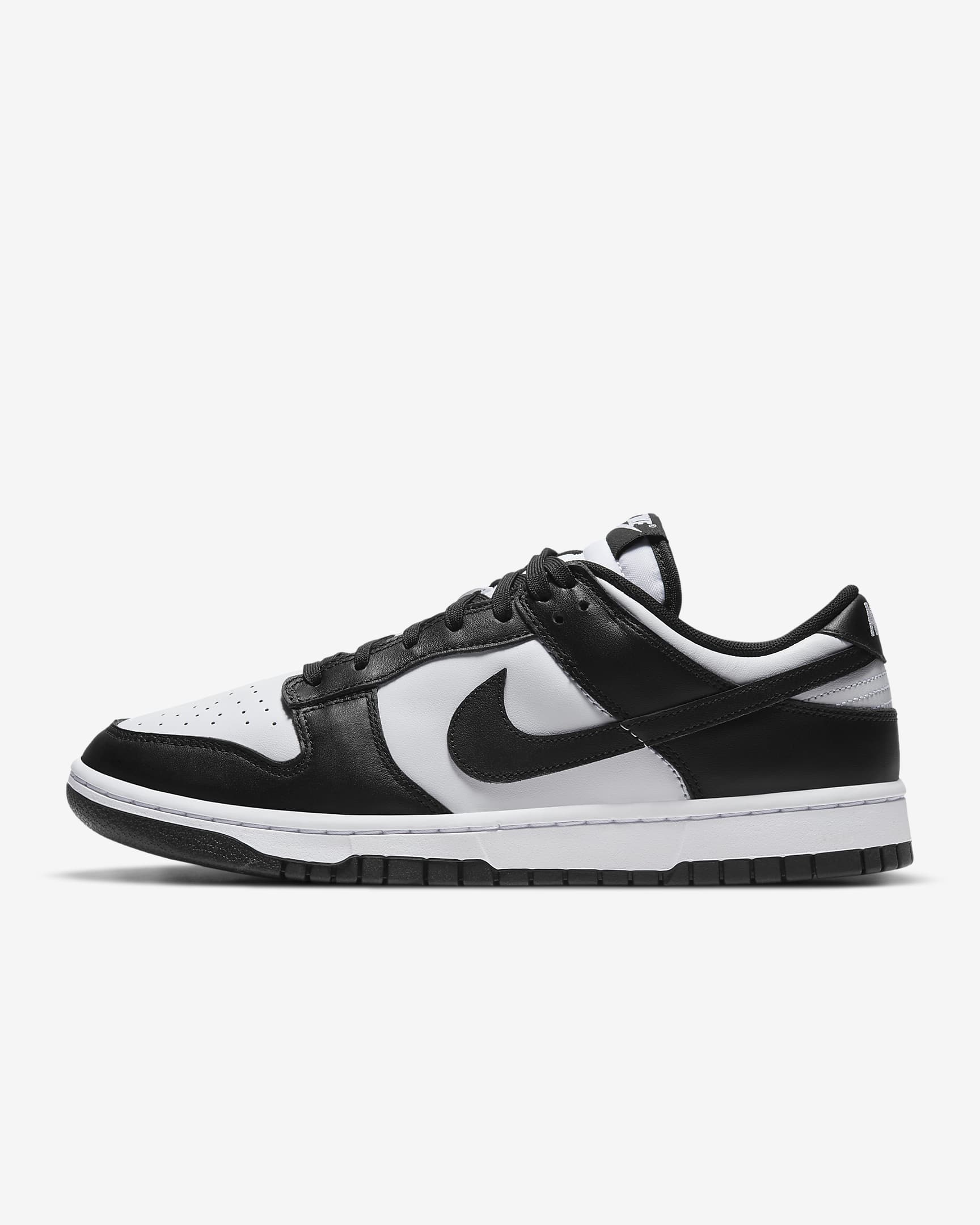 Nike Dunk Low Retro 男子复古运动鞋板鞋 - 白色/白色/黑