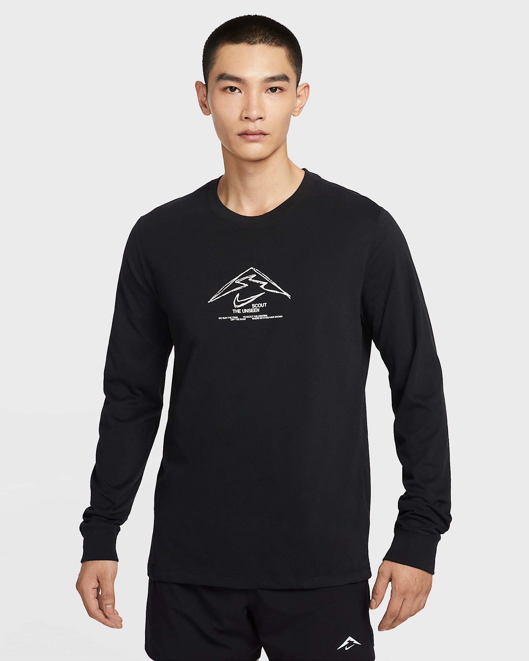 Nike Trail Dri-FIT 男子速干越野长袖跑步T恤 - 黑
