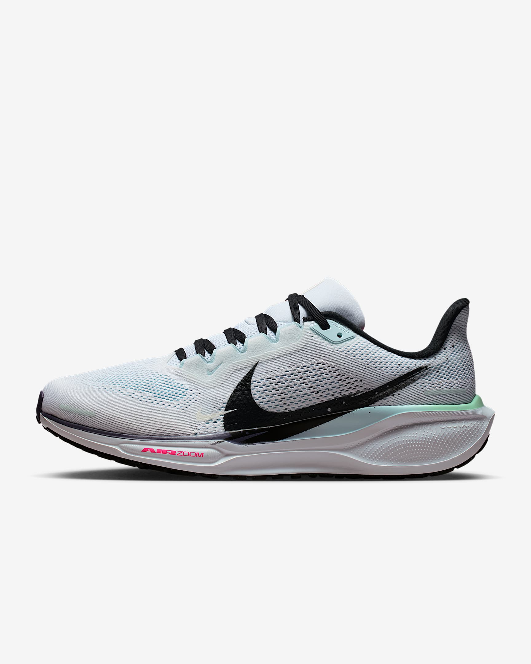 Nike Pegasus 41 耐克飞马男子公路跑步鞋 - 白色/白色/透明粉/黑