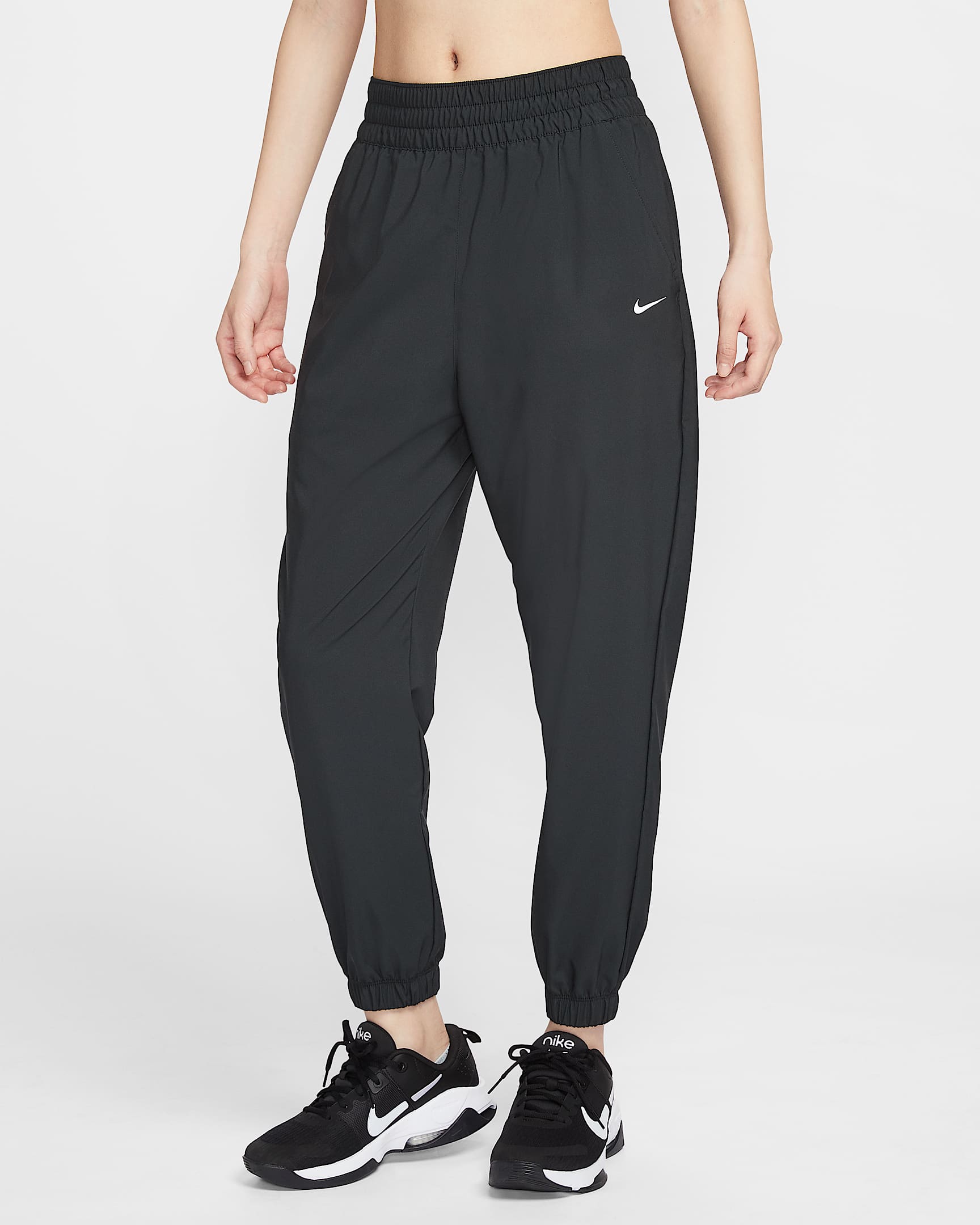 Nike One Dri-FIT 女子速干高腰九分裤 - 黑/白色