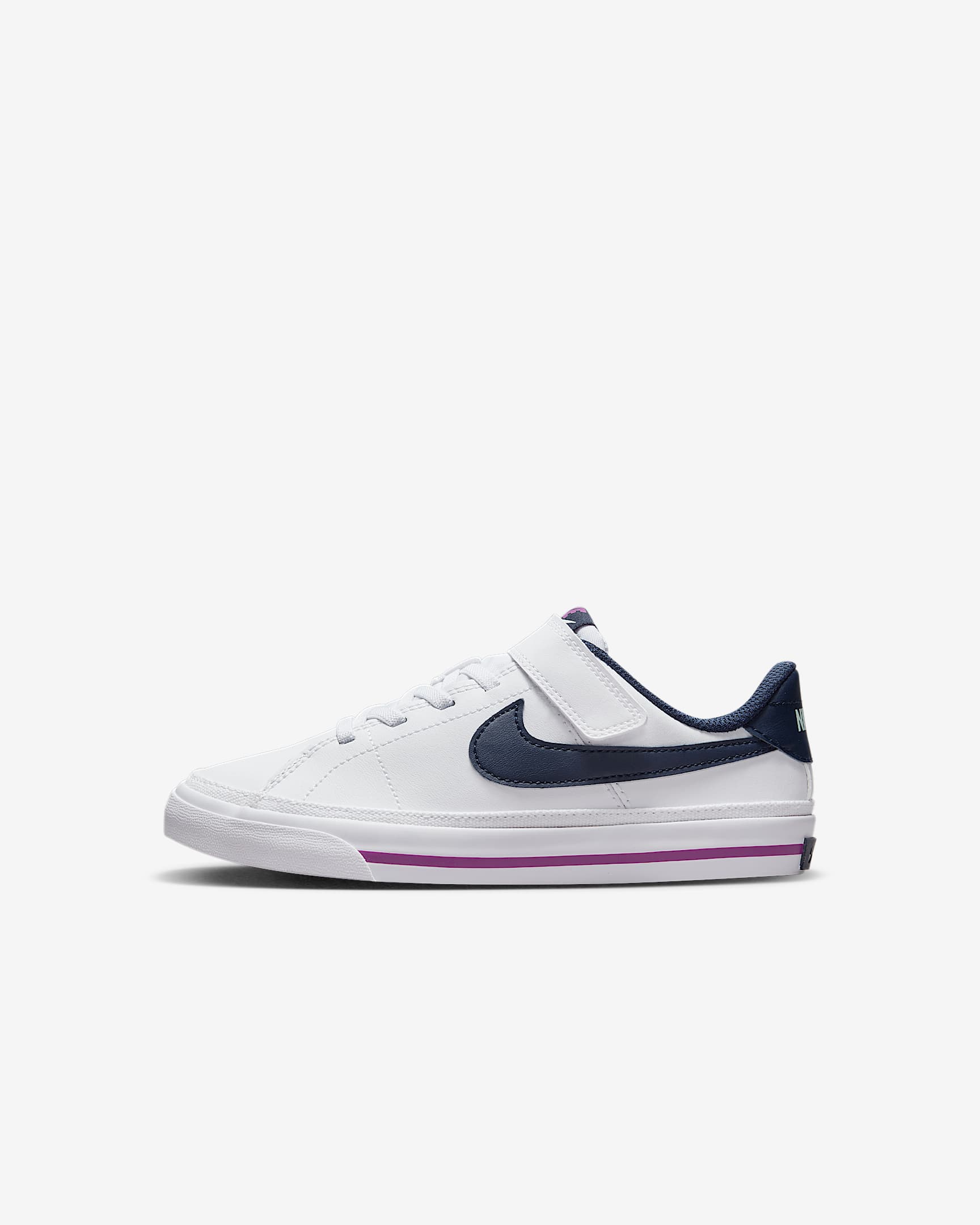 Nike Court Legacy 幼童易穿脱运动鞋板鞋 - 白色/泡沫薄荷绿/明亮紫/深藏青