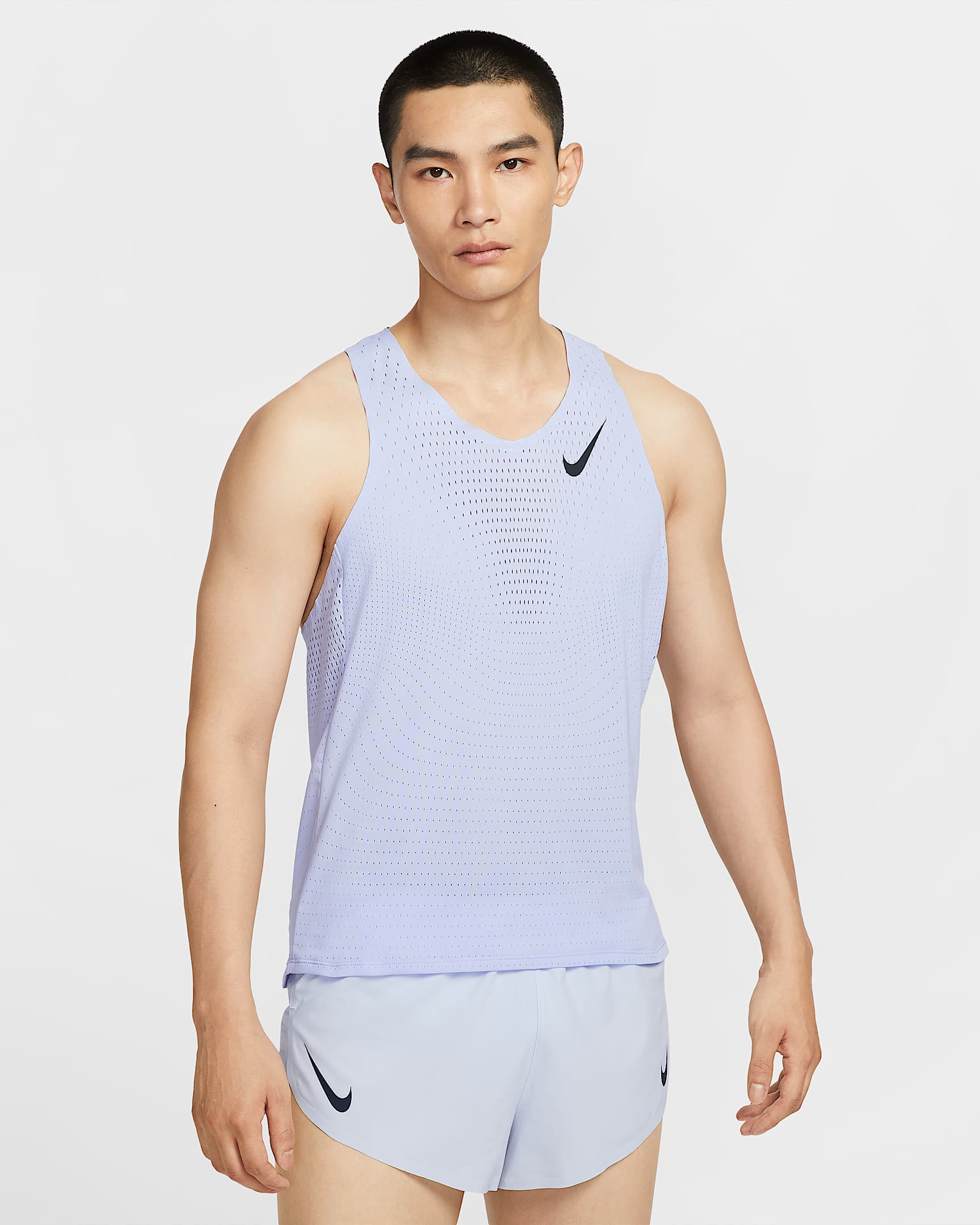 Nike AeroSwift Dri-FIT ADV 男子速干跑步背心 - 幻影/黑