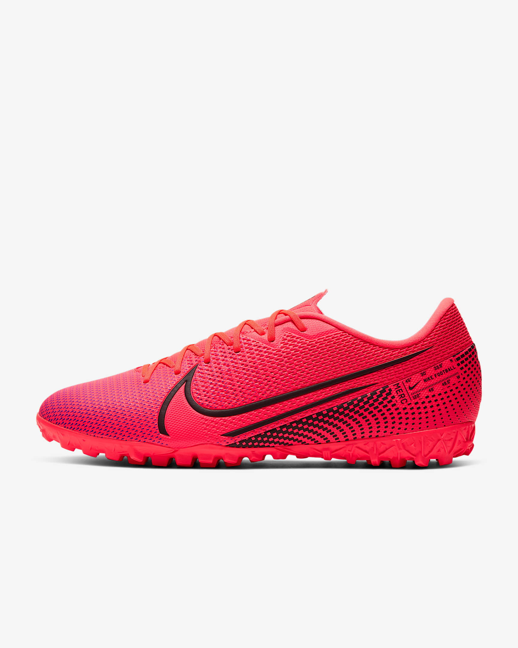 Nike Vapor 13 Academy TF 男/女人造场地足球鞋 - 激光红/激光红/黑
