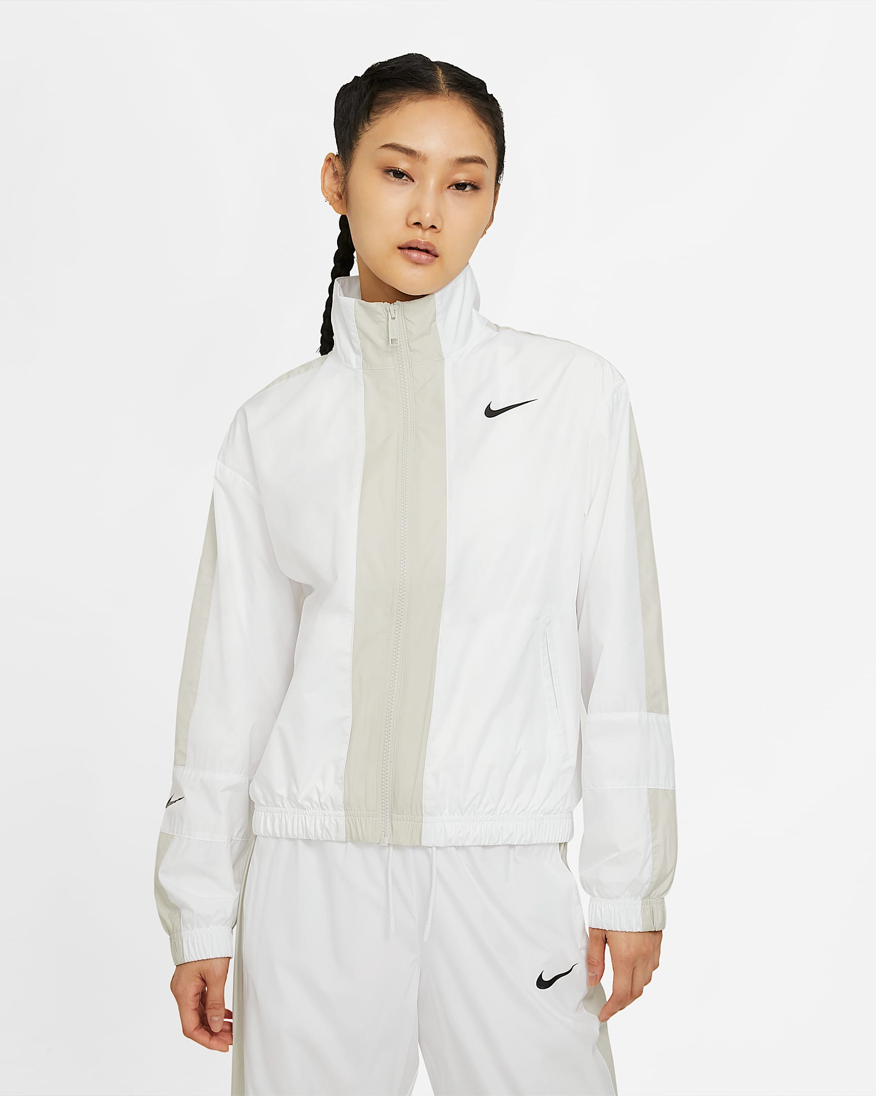 Nike Sportswear Repel 女子夹克 - 白色/浅骨色/黑