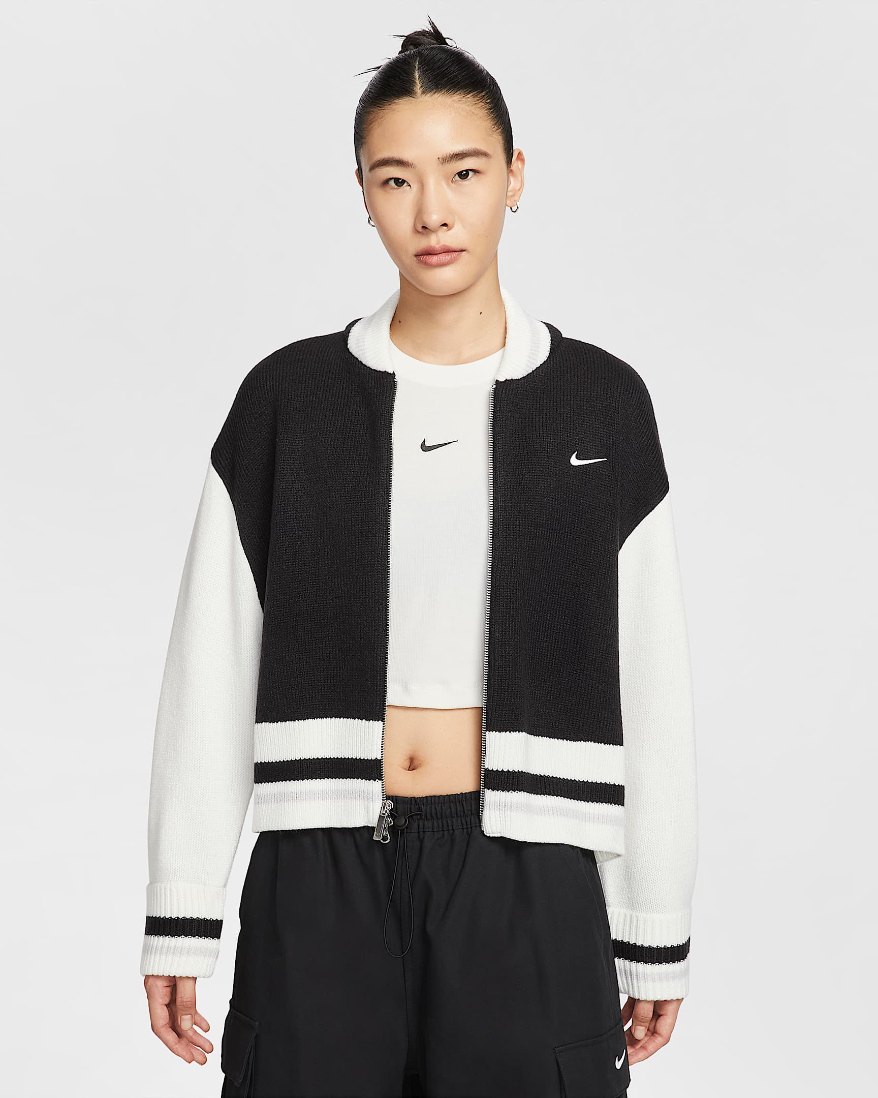 Nike Sportswear 女子开衫 - 黑/帆白/苍野灰/帆白