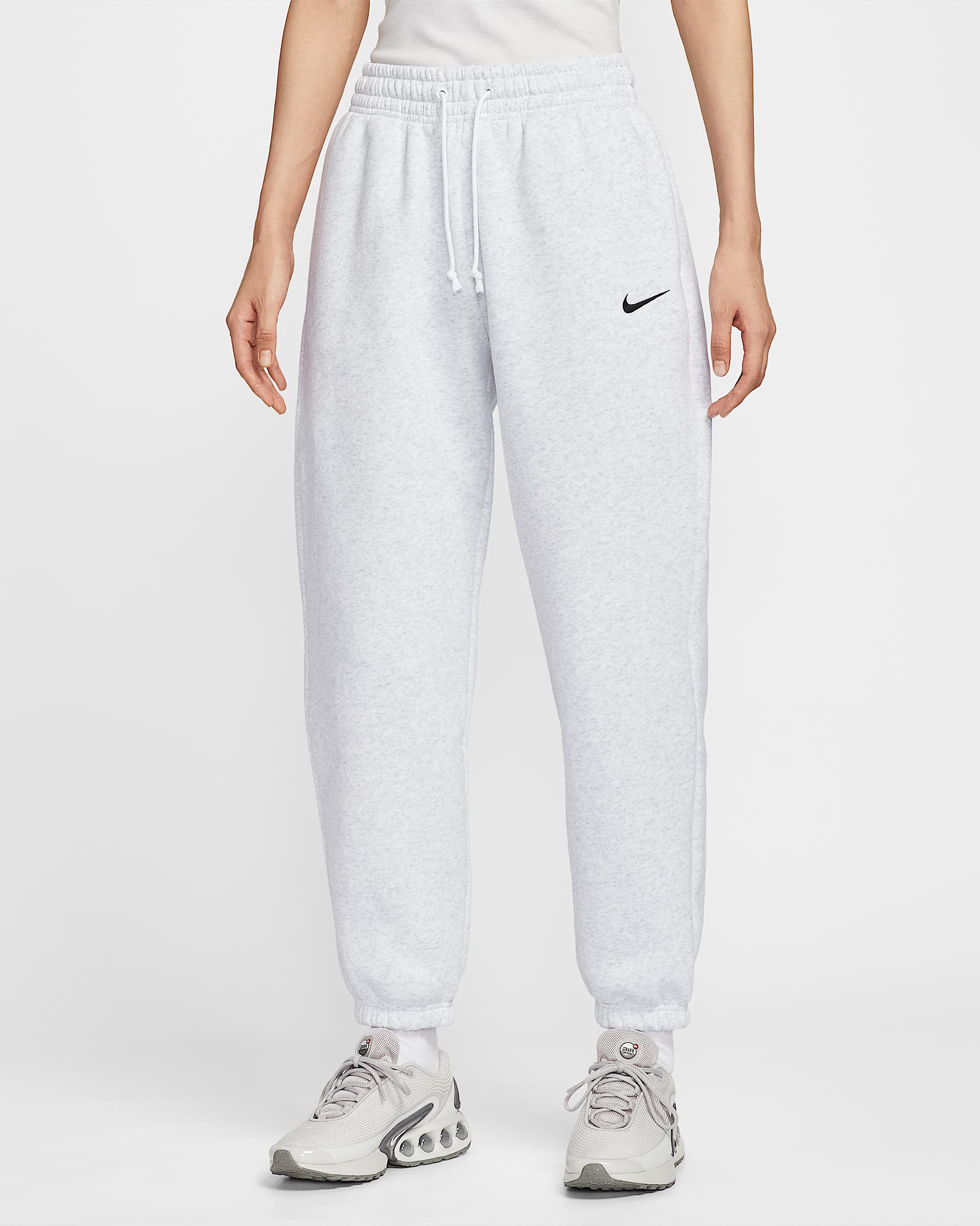 Nike Sportswear Phoenix Fleece 女子高腰 Oversize 风加绒运动裤 - 调色桦树色/黑