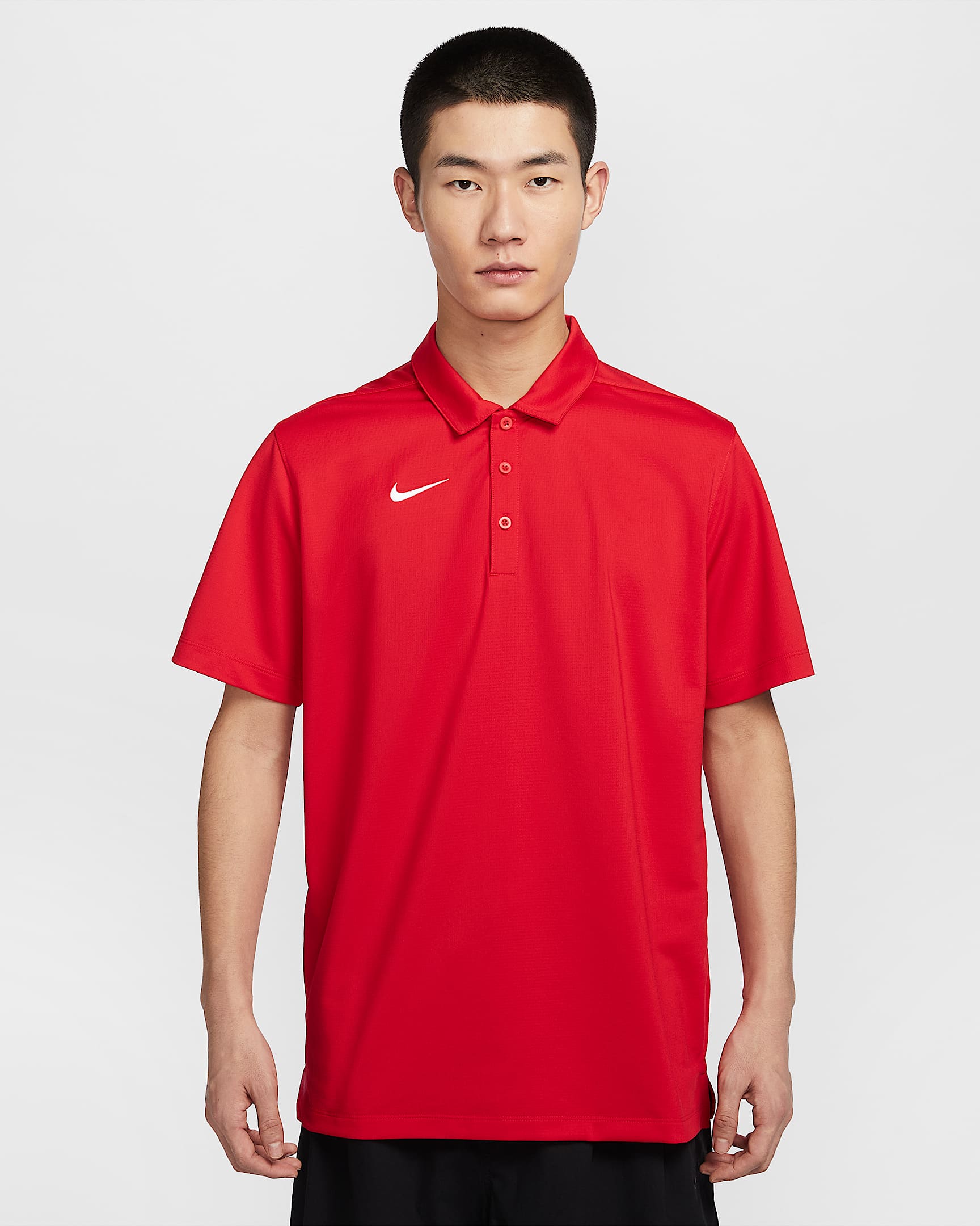 Nike Dri-FIT 男子速干翻领T恤 - 大学红