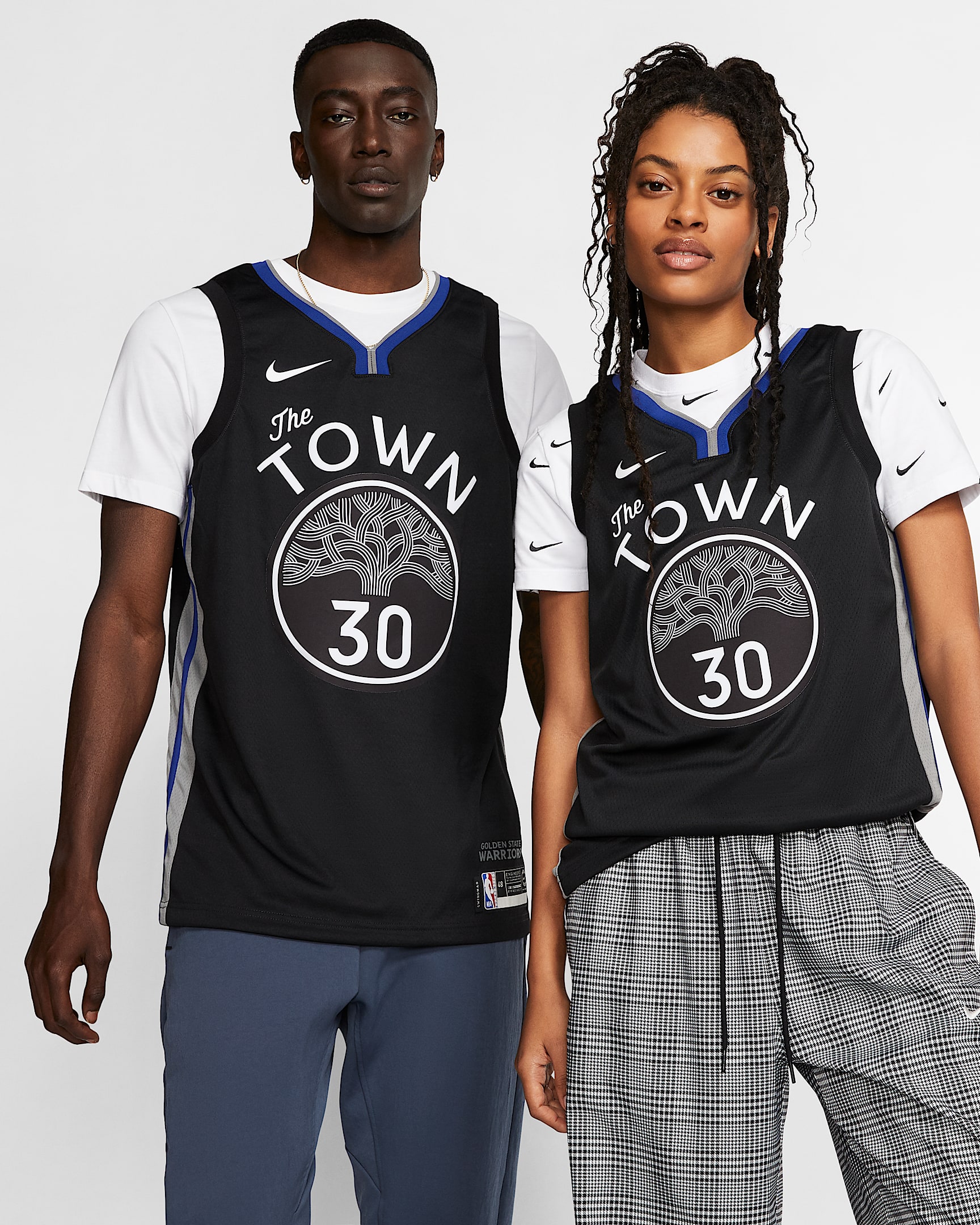 金州勇士队 (Stephen Curry) – City Edition Nike NBA Swingman Jersey 男子球衣 - 黑/暗钢灰/灯草蓝