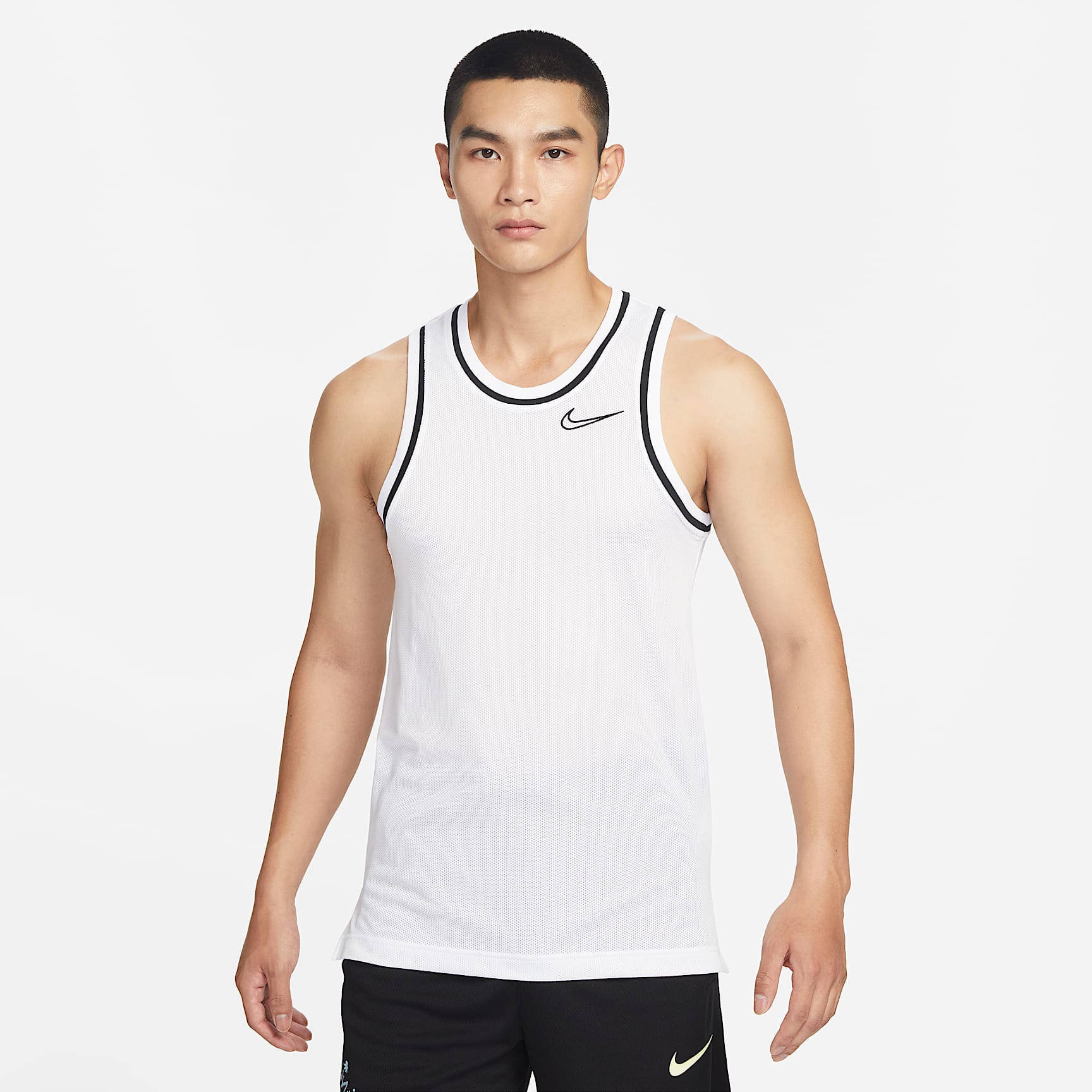 Nike Dri-FIT 男子经典款速干篮球球衣 - 白色/黑/黑