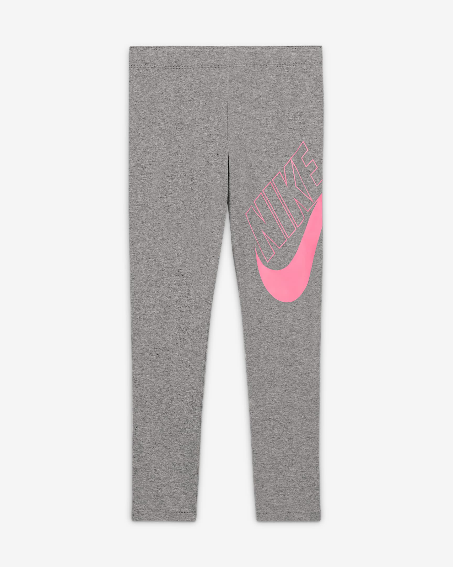 Nike Sportswear Favorites 大童(女孩)印花紧身裤 - 碳素灰/落日红