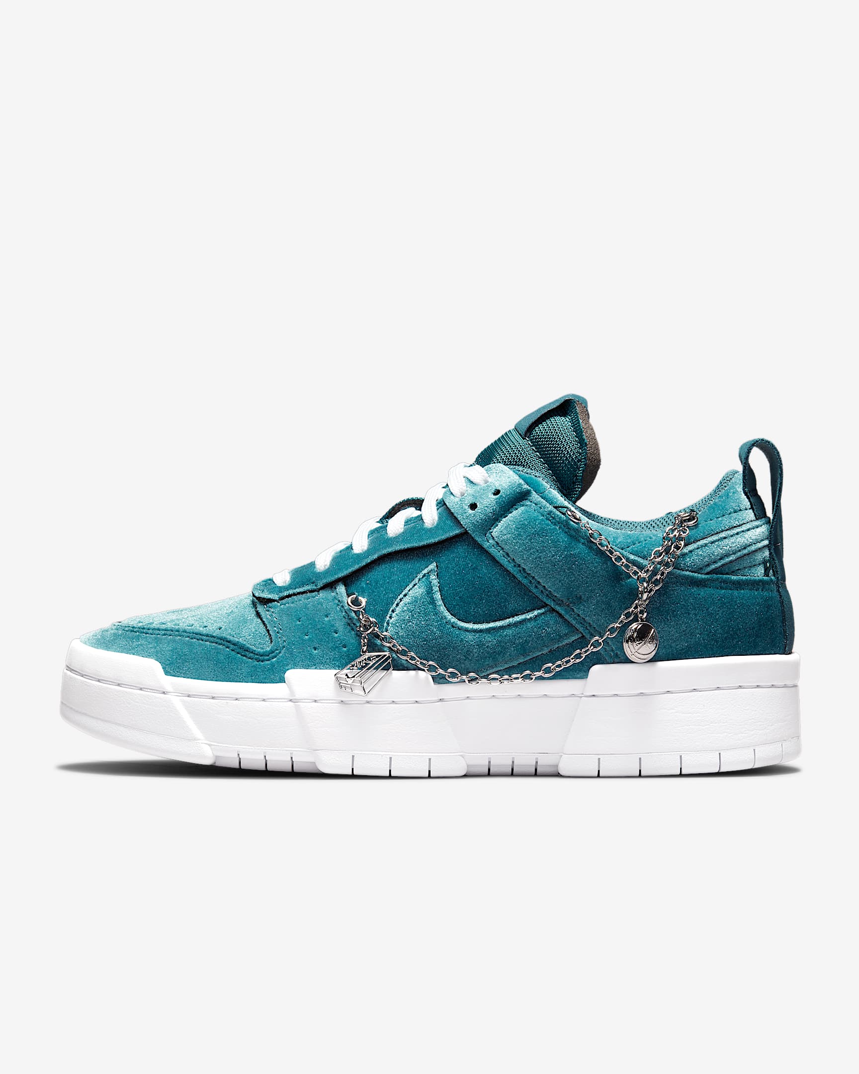 Nike Dunk Low Disrupt 女子运动鞋 - 灰绿/灰绿/金属银/白色