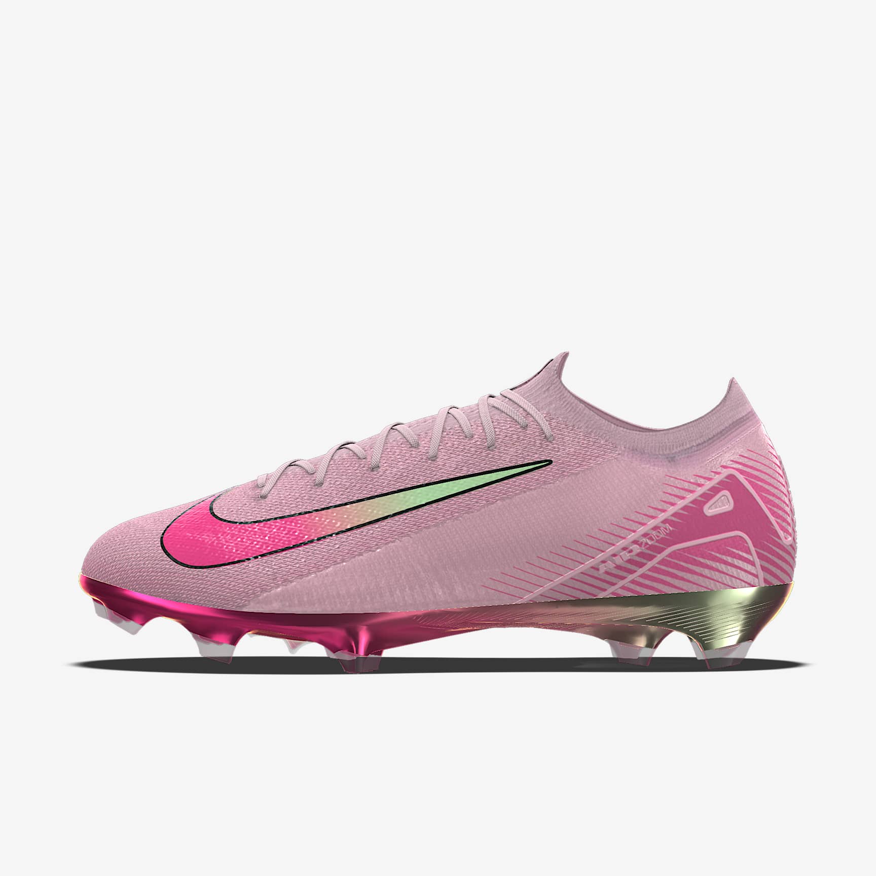 Nike Mercurial Vapor 16 Elite By You 耐克刺客系列专属定制天然硬质草地低帮足球鞋 - 泡沫粉/透明粉/泡沫粉