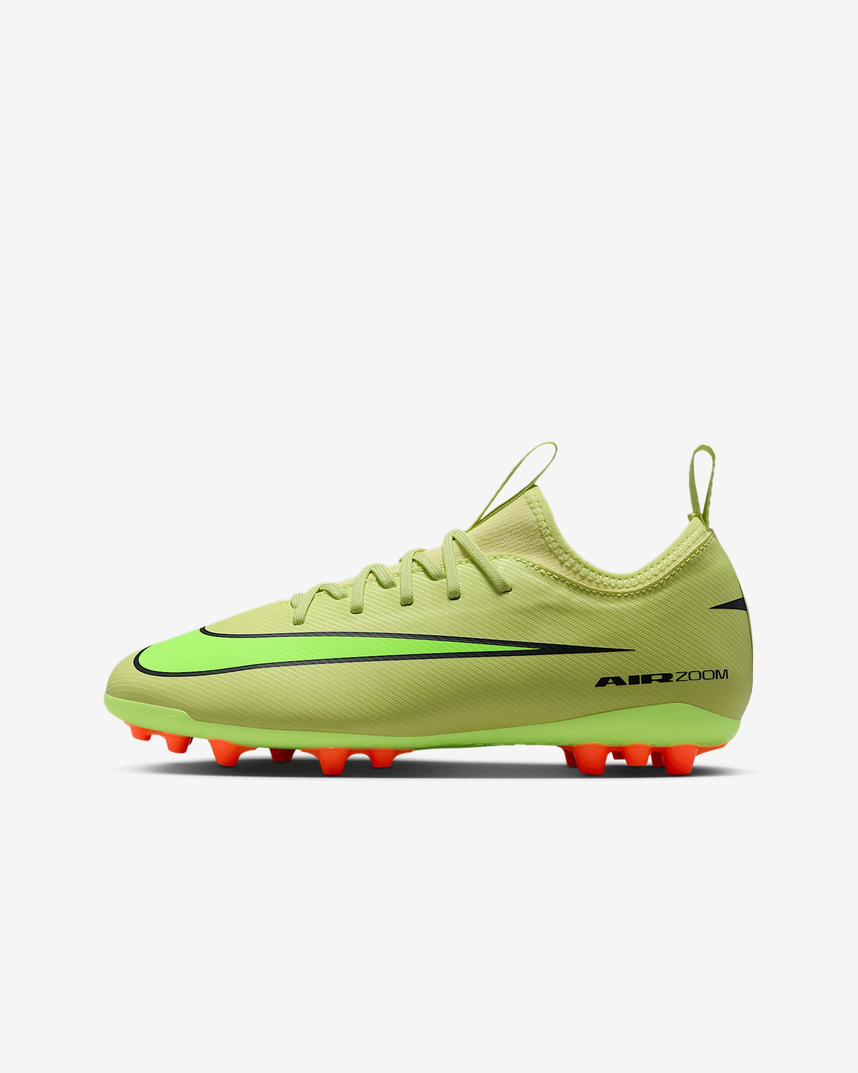Nike Jr. Mercurial Vapor 16 Academy 耐克刺客系列大童 AG 人造草地低帮足球鞋 - 亮石灰色/橙红/荧光黄