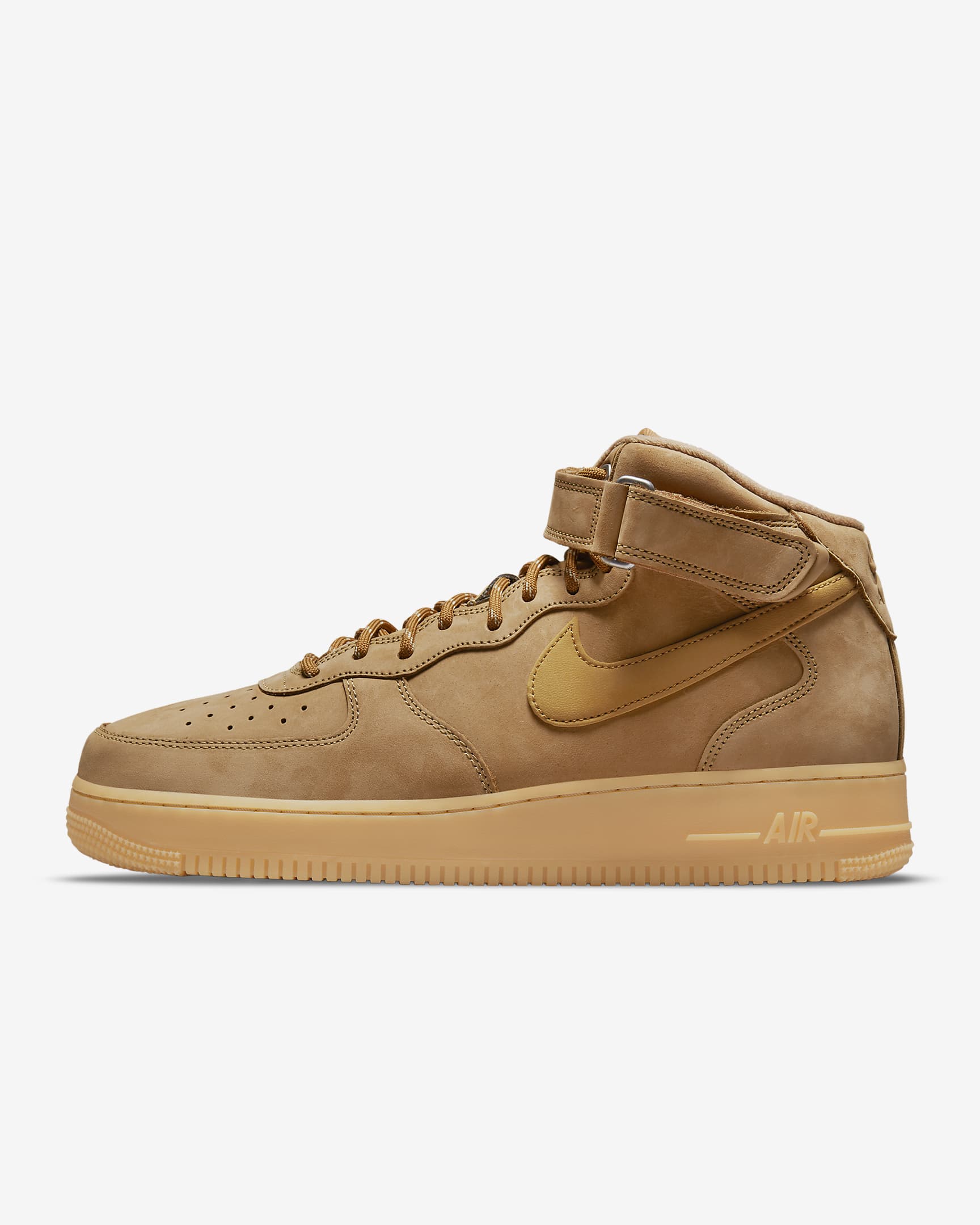 Nike Air Force 1 Mid '07 男子空军一号运动鞋 - 亚麻/橡皮浅褐/黑/麦黄