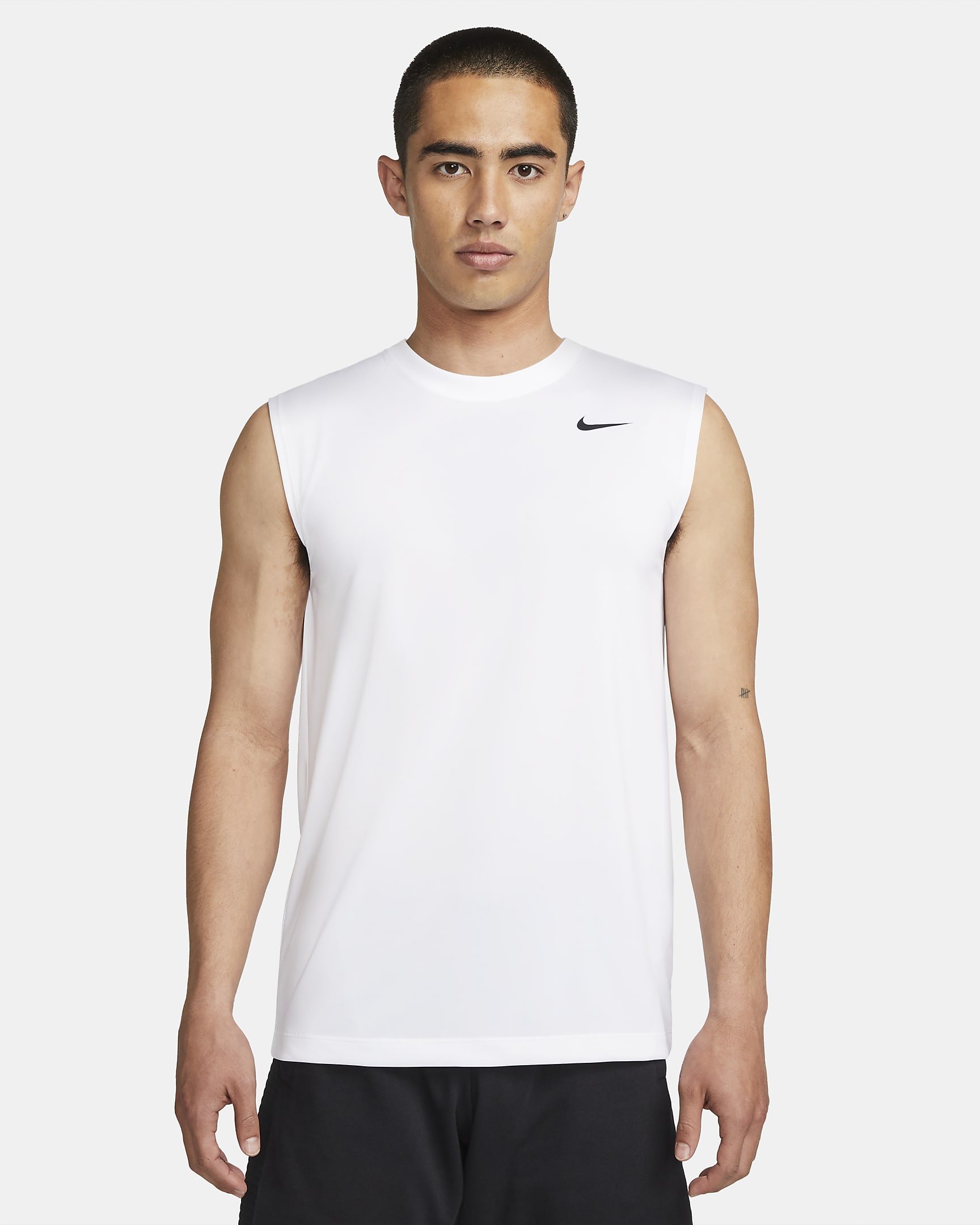 Nike Dri-FIT Legend 男子速干无袖训练T恤 - 白色/黑