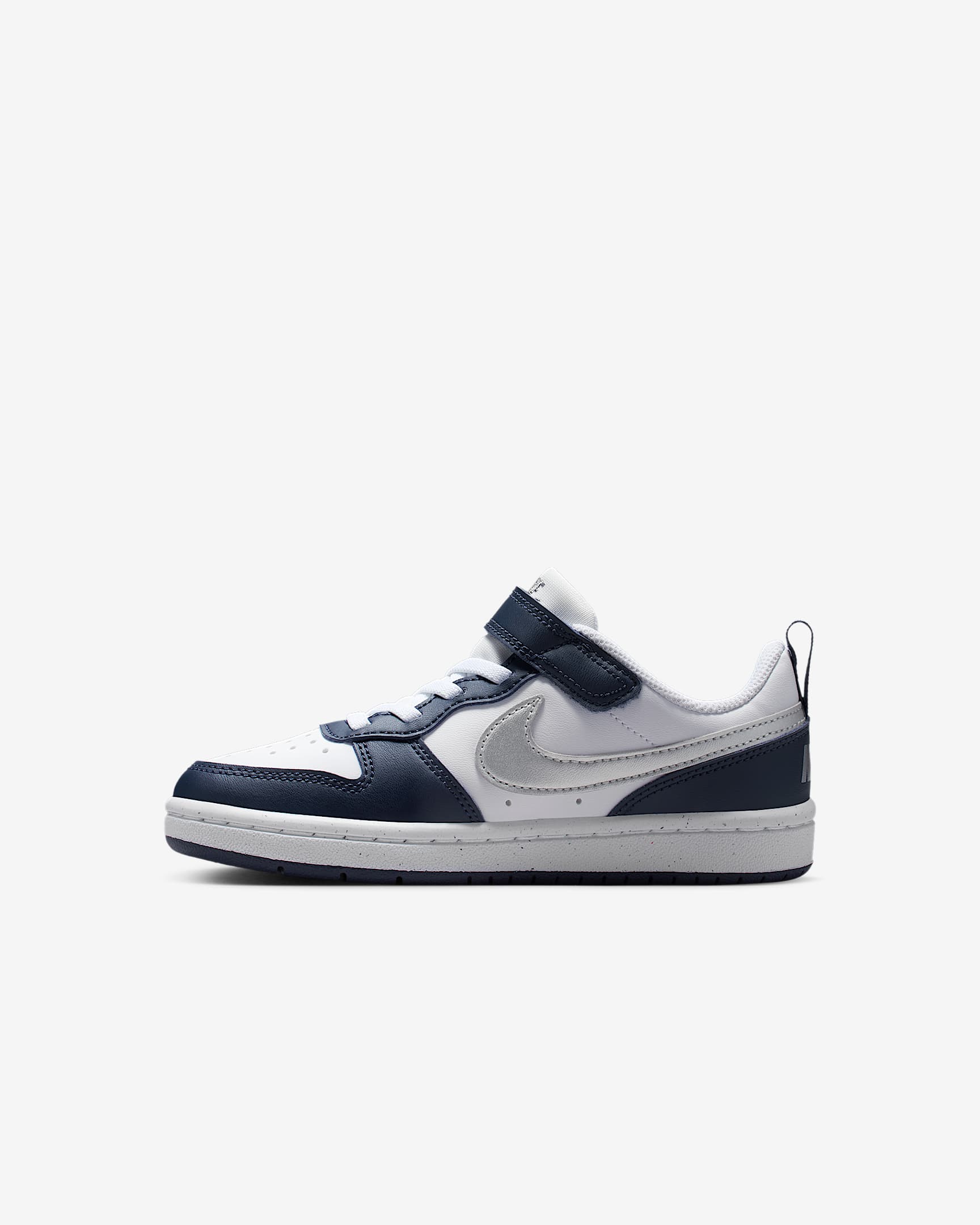 Nike Court Borough Low Recraft 耐克酷菠萝幼童运动鞋 - 白色/深夜蓝/深藏青/金属银