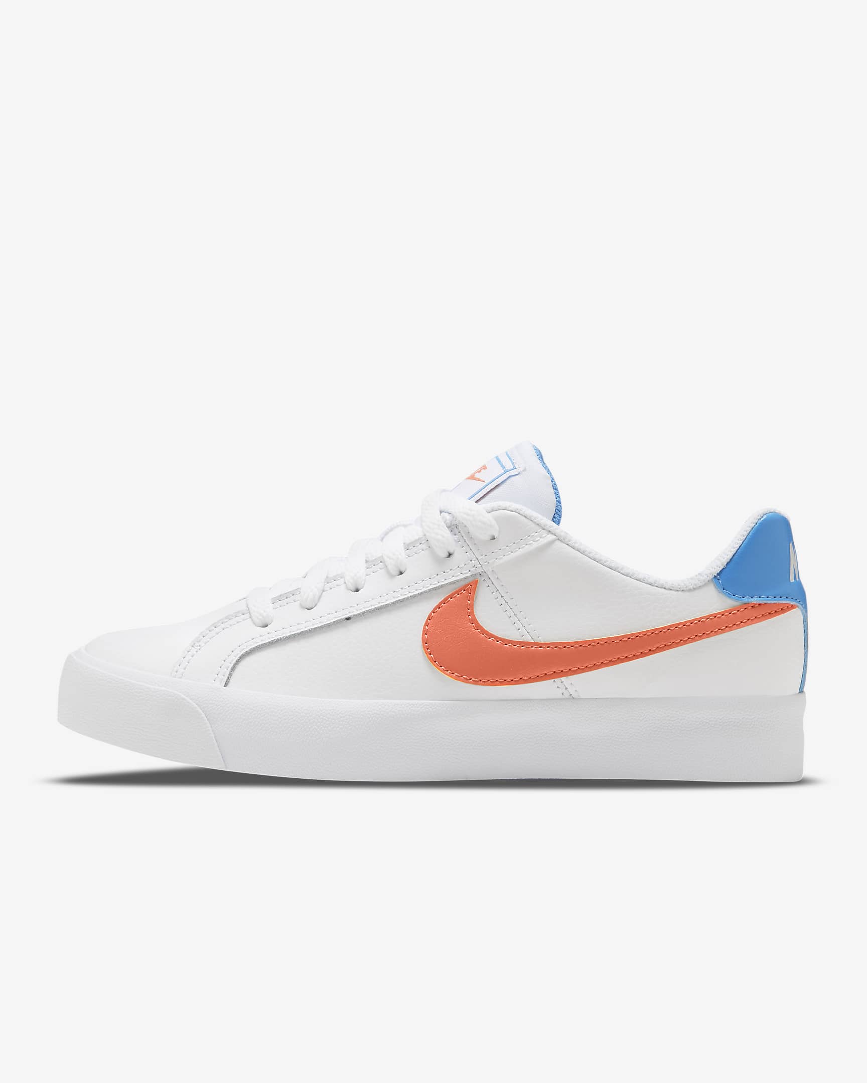 Nike Court Royale AC 女子运动鞋 - 白色/白色/海岸蓝/草皮橙