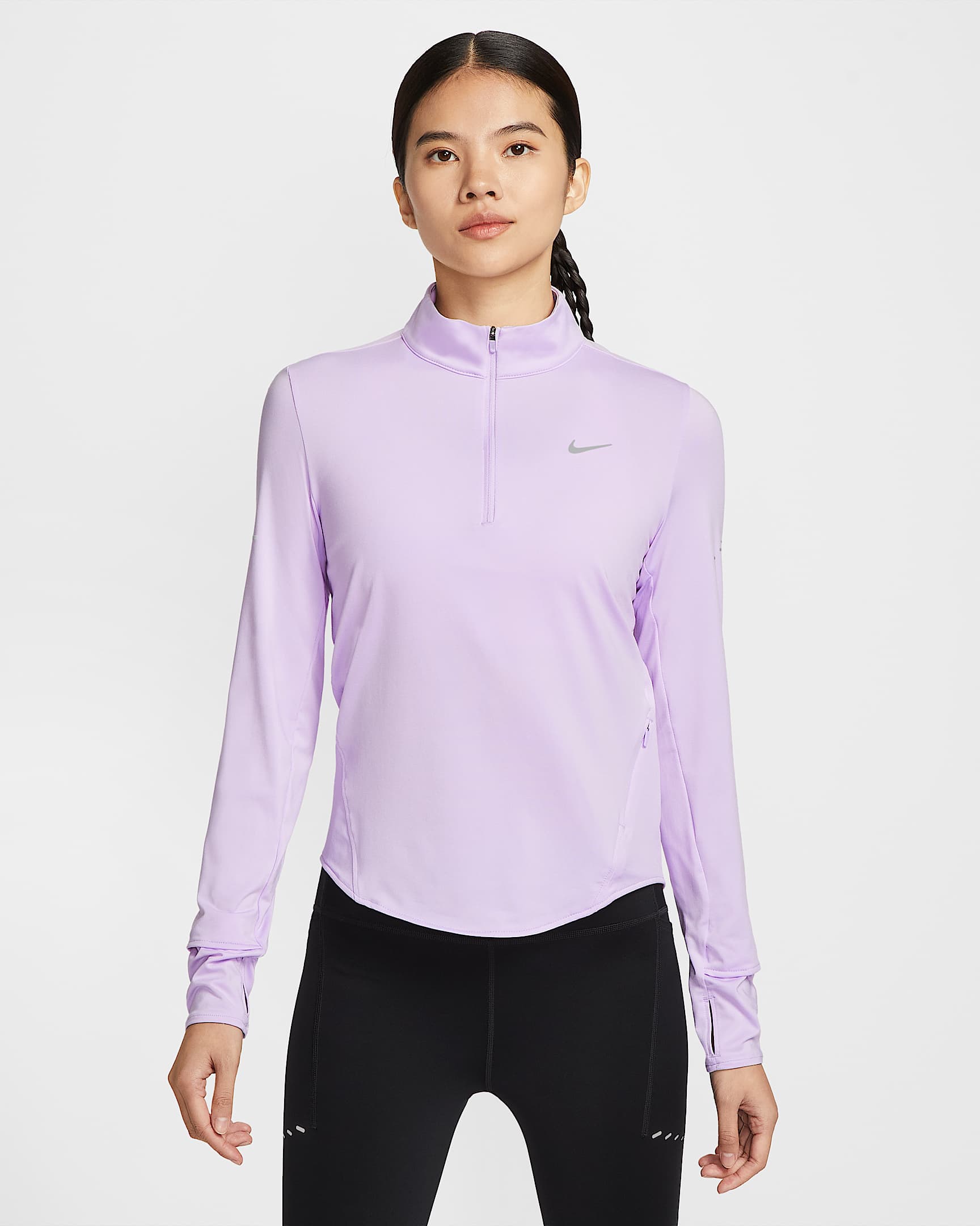 Nike Swift Dri-FIT 女子防晒速干跑步上衣 - 薄雾紫
