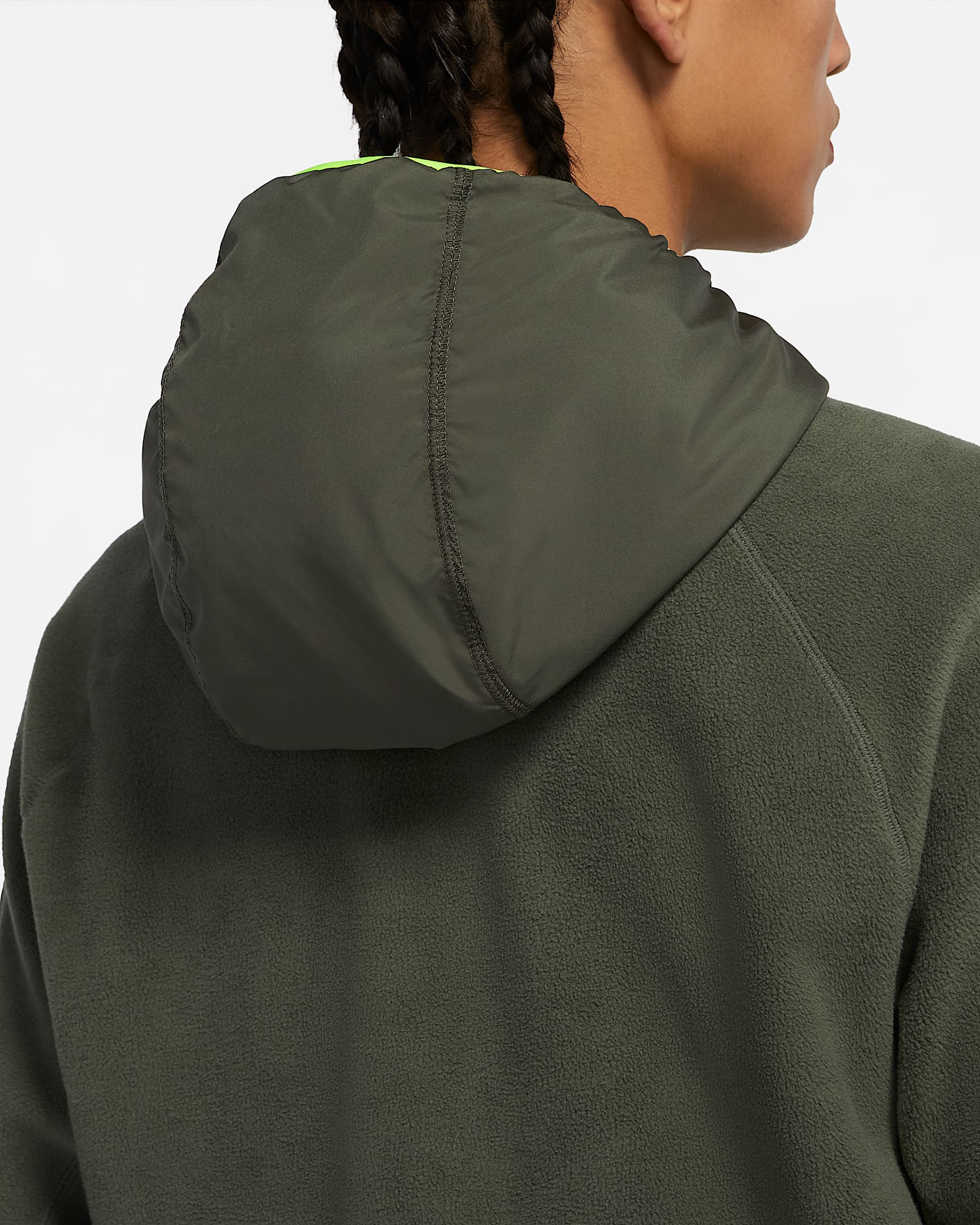 Nike Sportswear 男子全长拉链开襟连帽衫 - 沼泽暮光黄/荧光黄