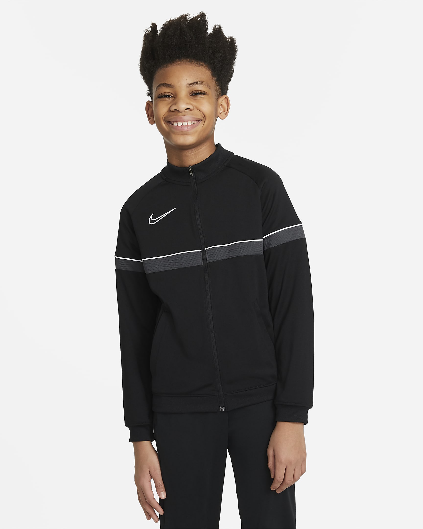 Nike Dri-FIT Academy 大童针织足球夹克 - 黑/白色/煤黑/白色