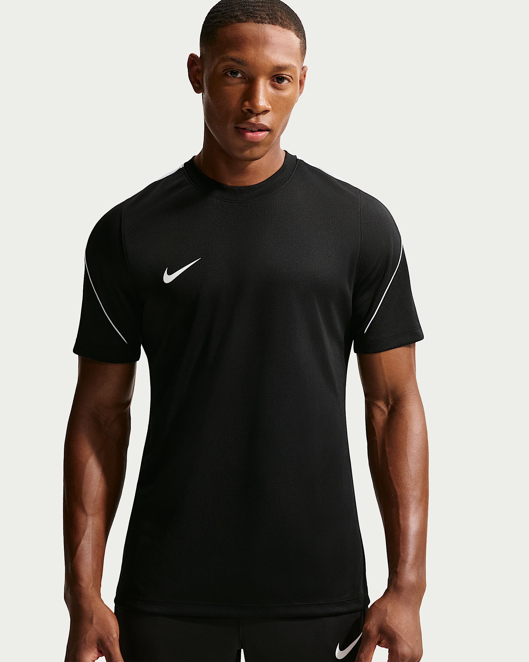 Nike Strike Dri-FIT 男子速干短袖足球上衣 - 黑/白色/白色/白色
