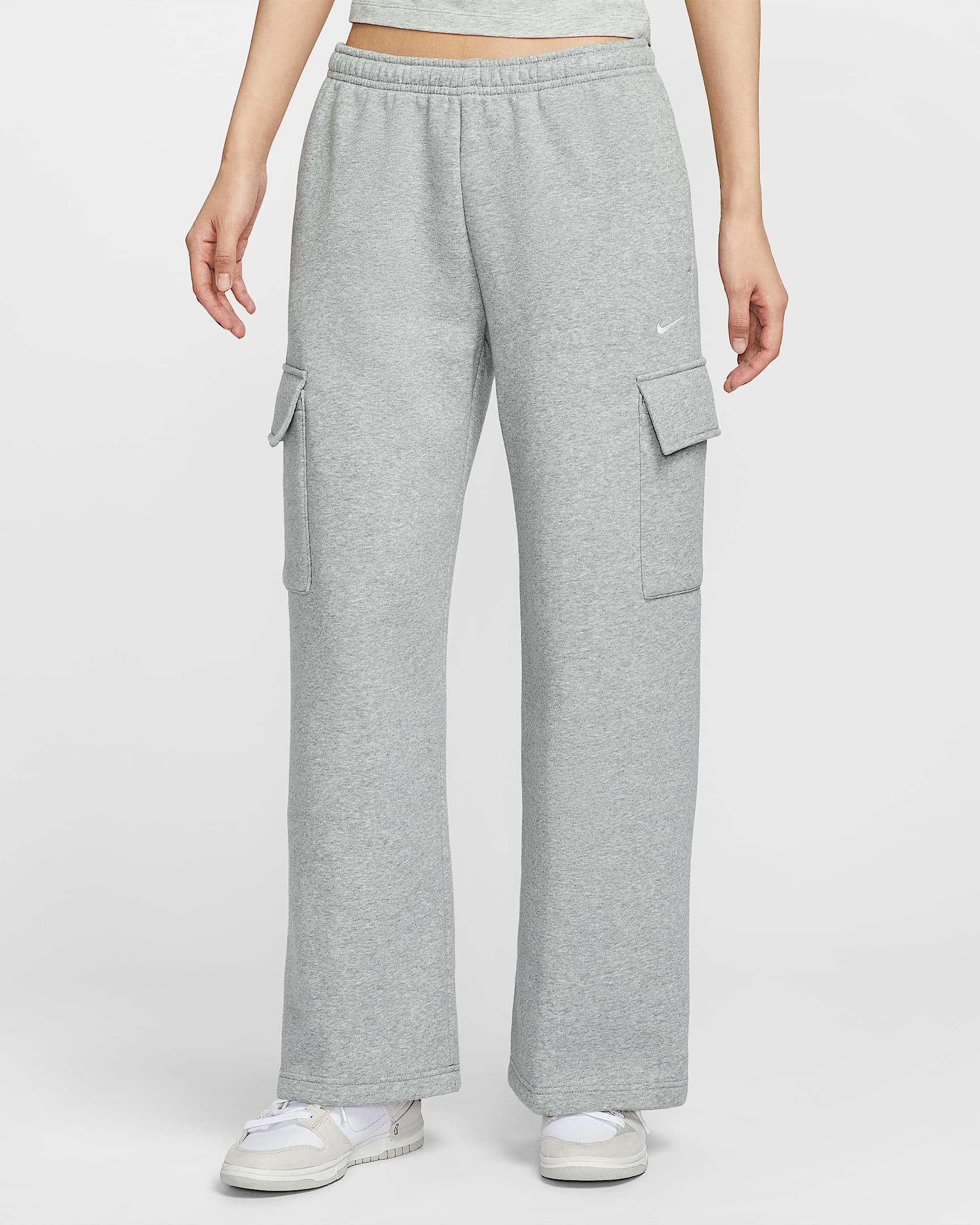 Nike Sportswear Phoenix Fleece 女子加绒工装运动裤 - 调色暗灰/调色/帆白