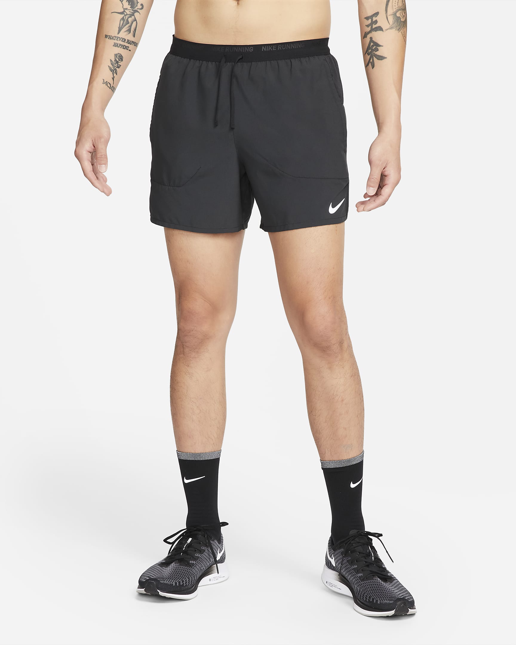 Nike Dri-FIT Stride 男子速干跑步短裤(含衬裤) - 黑/黑