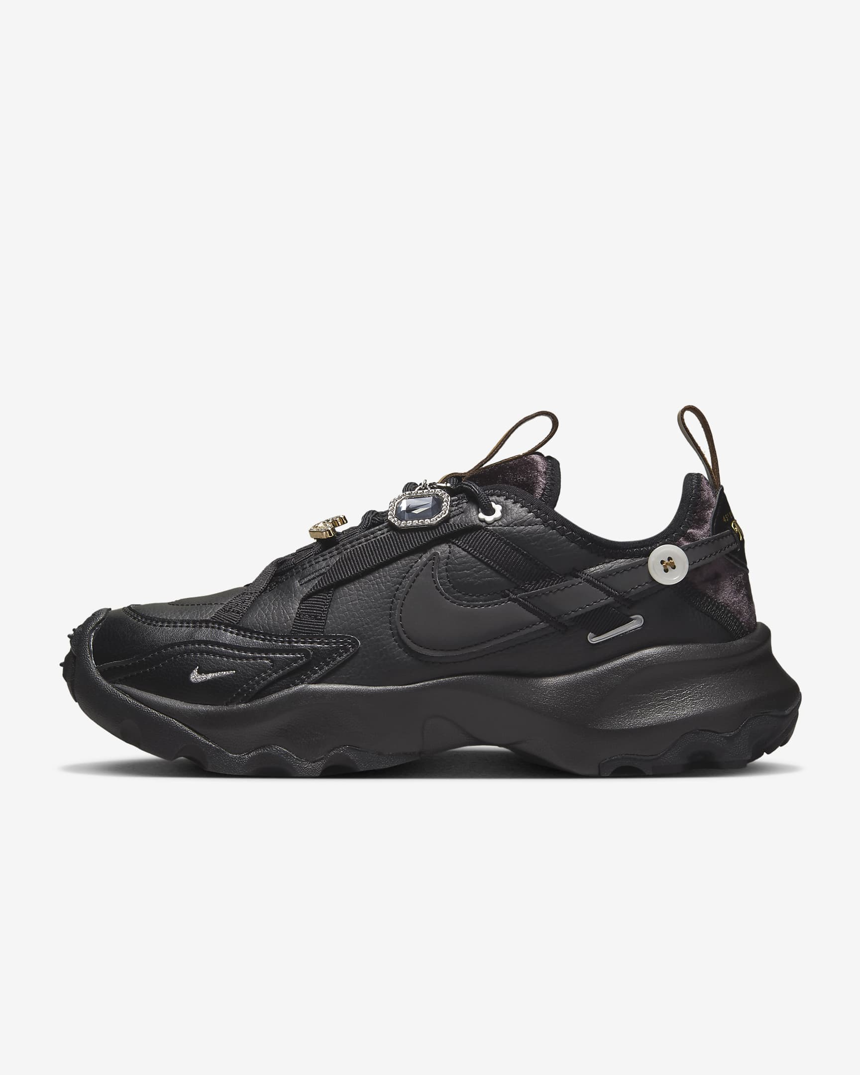Nike TC 7900 女子运动鞋DIY配饰老爹鞋 - 黑/黑/暗浮木棕/黑
