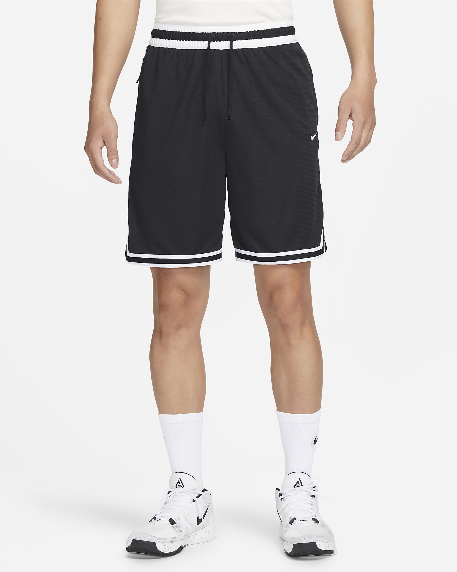 Nike Dri-FIT DNA 3.0 男子篮球短裤 - 黑/白色