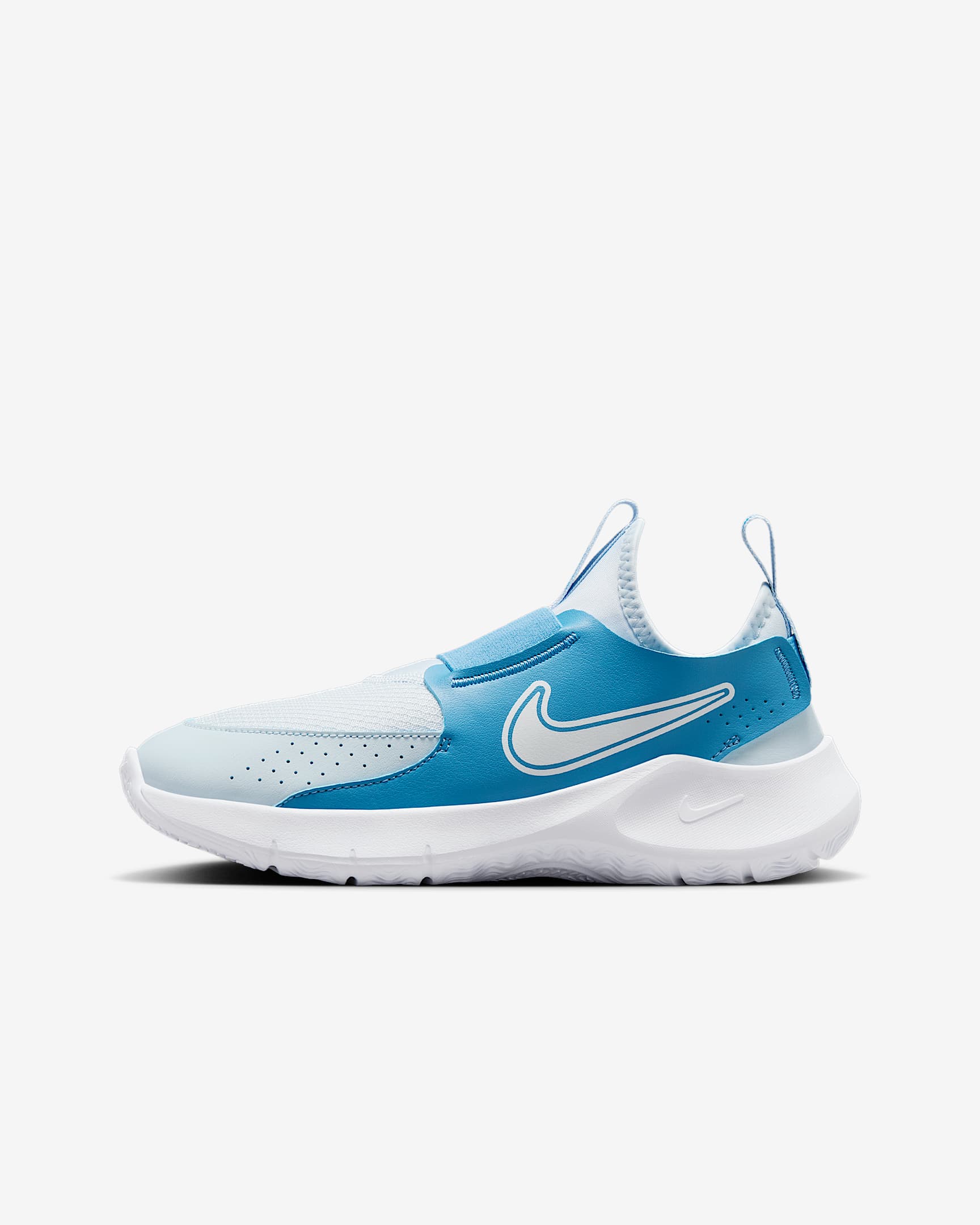 Nike Flex Runner 3 大童易弯折易穿脱一脚蹬公路跑步鞋 - 紫蓝/张扬蓝/白色