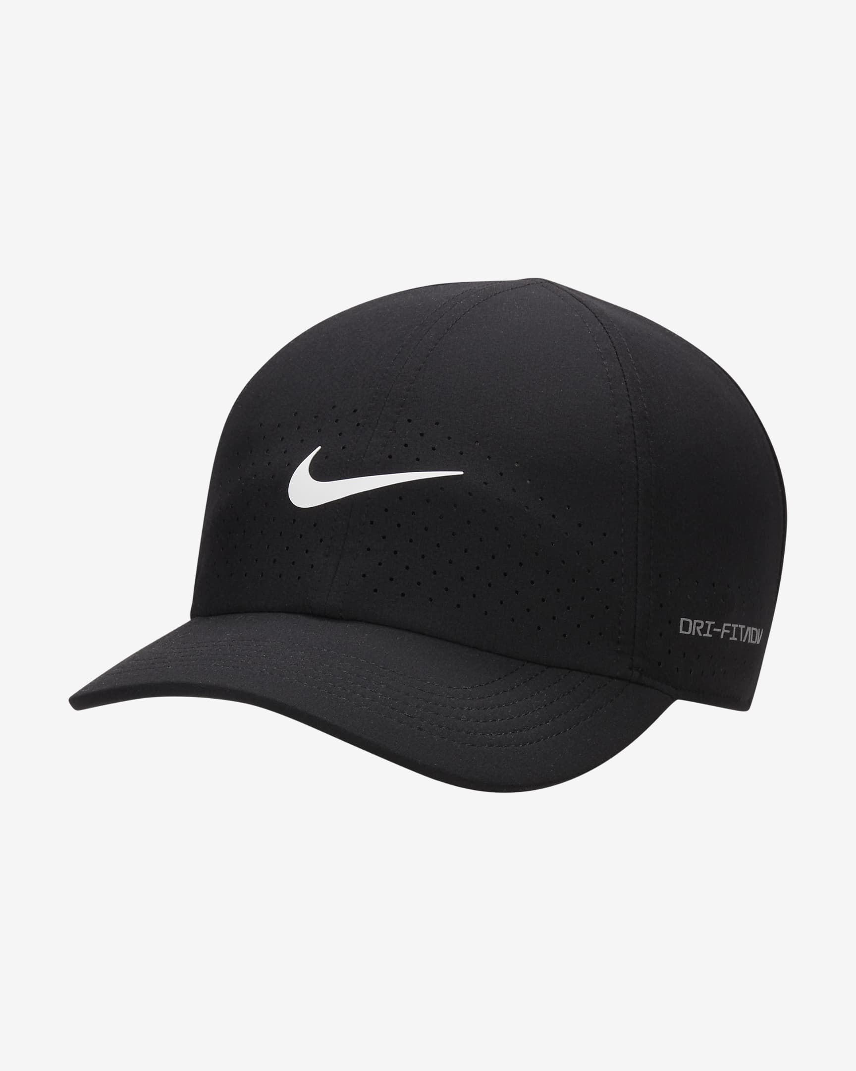 Nike Dri-FIT ADV Club 速干软顶网球运动帽 - 黑/白色