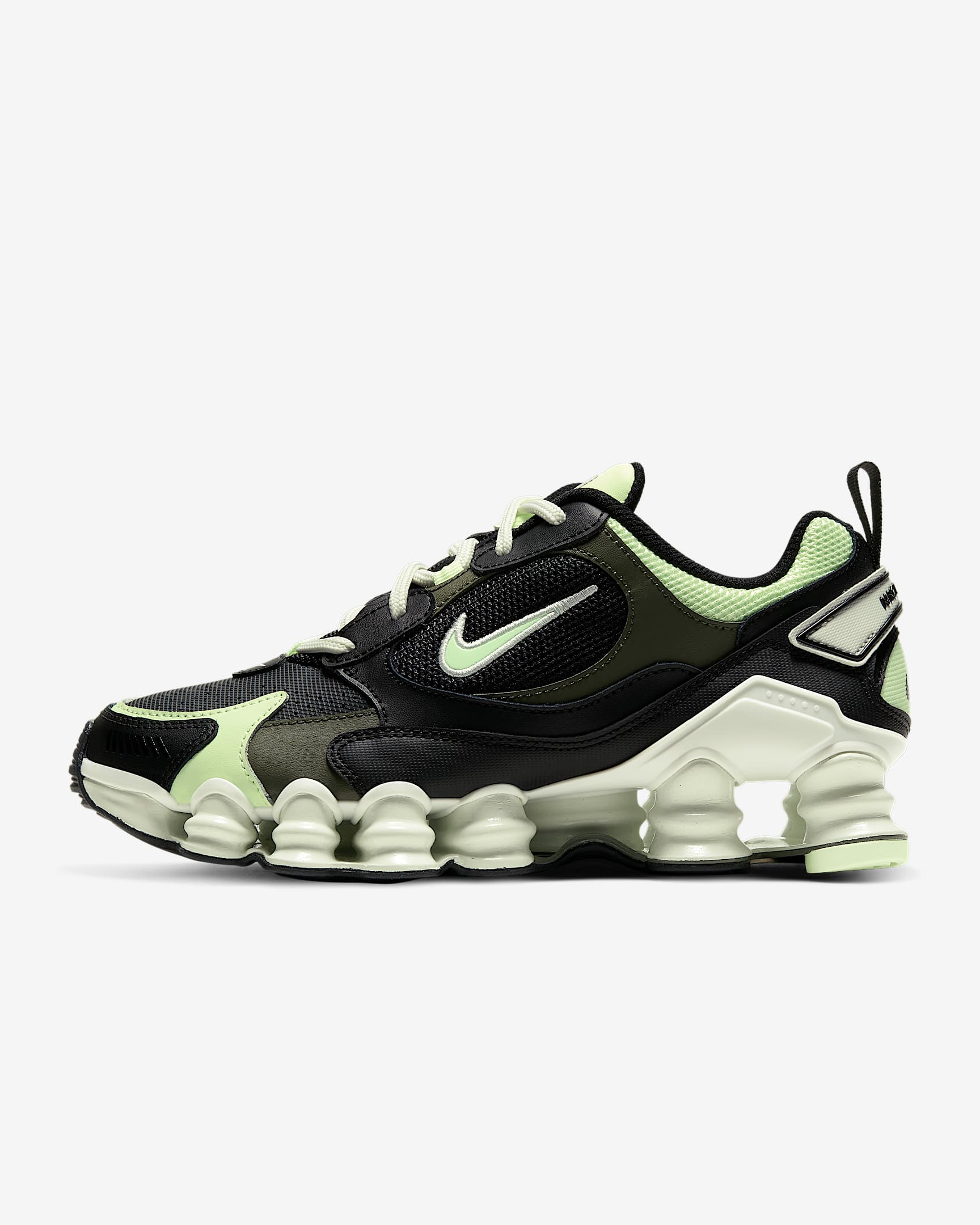 Nike Shox TL Nova 女子运动鞋 - 黑/军裤卡其/杉木浅蓝灰/微黄绿