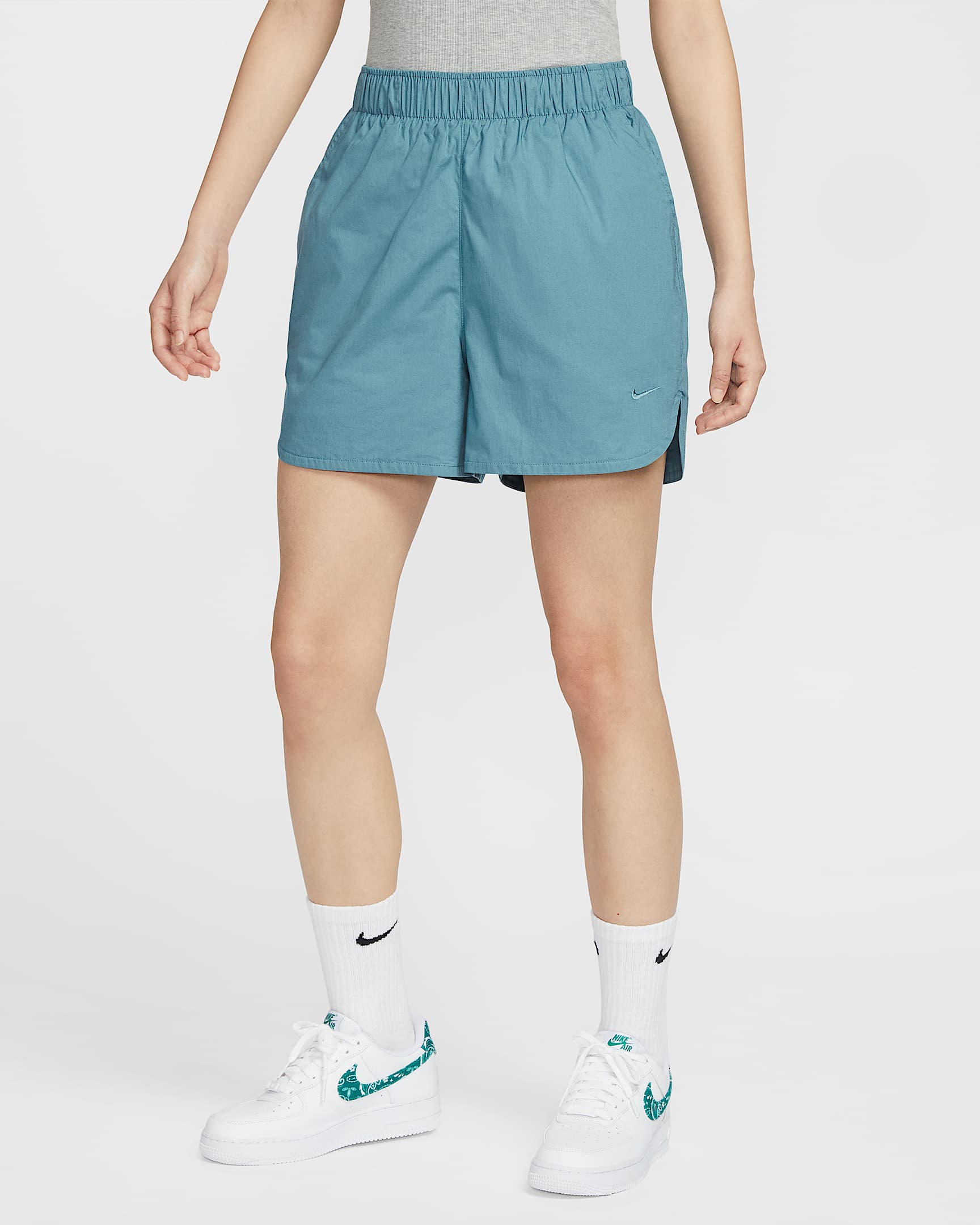 Nike Sportswear Chill Poplin 女子短裤 - 烟灰蓝/烟灰蓝