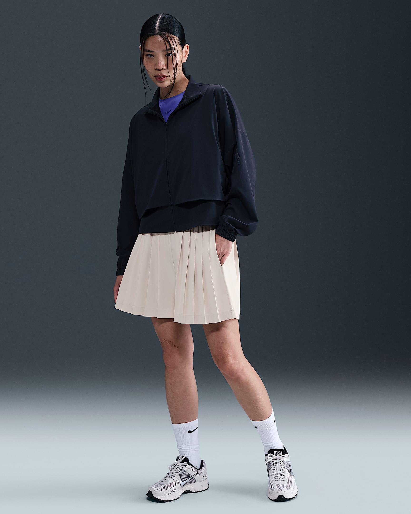 Nike 24.7 PerfectStretch Dri-FIT 女子速干高腰褶裥裙裤 - 浅土褐/浅铁矿石灰