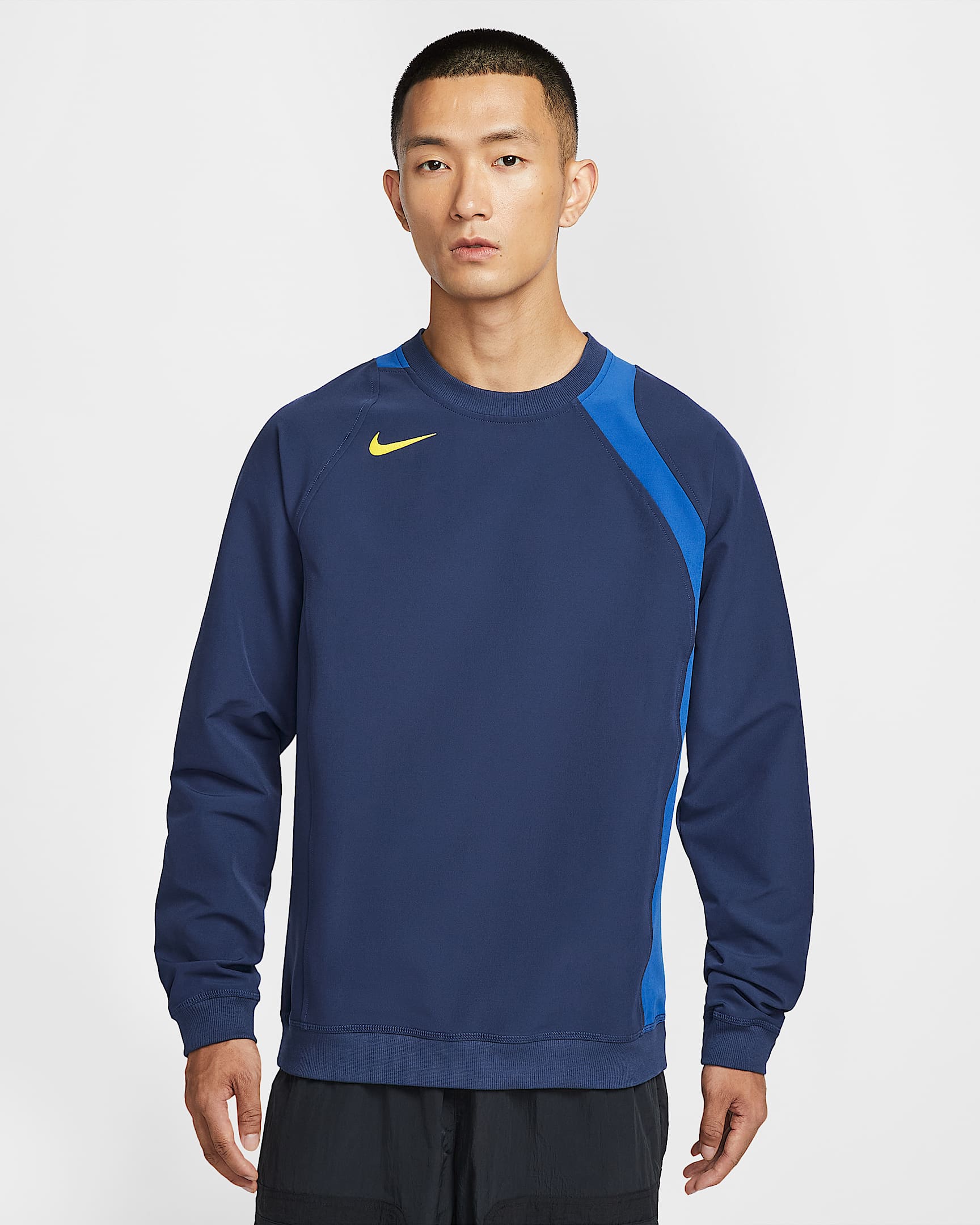 Nike Total 90 Repel 男子拒水薄绒里料足球圆领上衣 - 深藏青/游戏宝蓝/发光黄