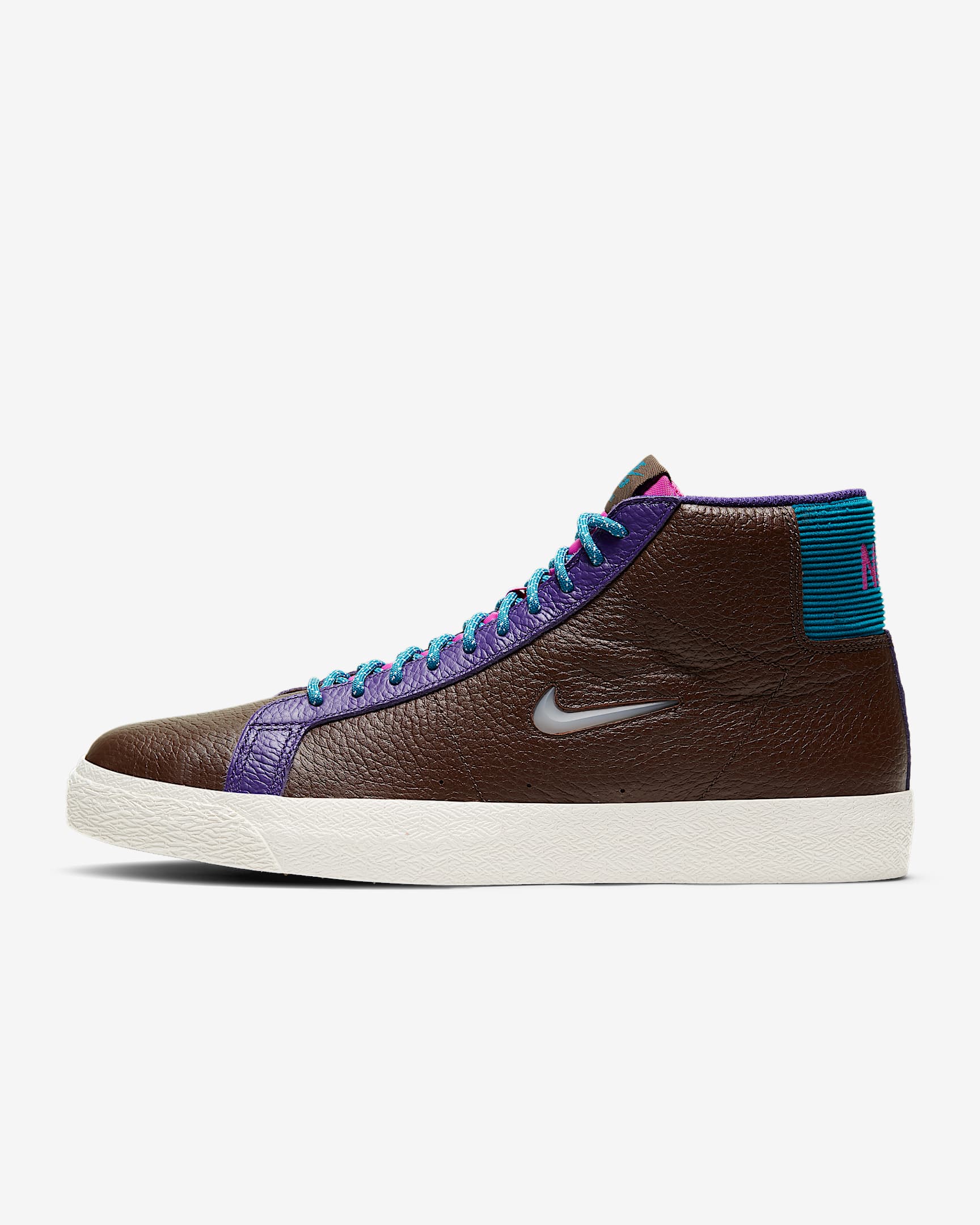 Nike SB Zoom Blazer Mid PRM 男/女滑板鞋 - 巴洛克棕/深渊绿/白色