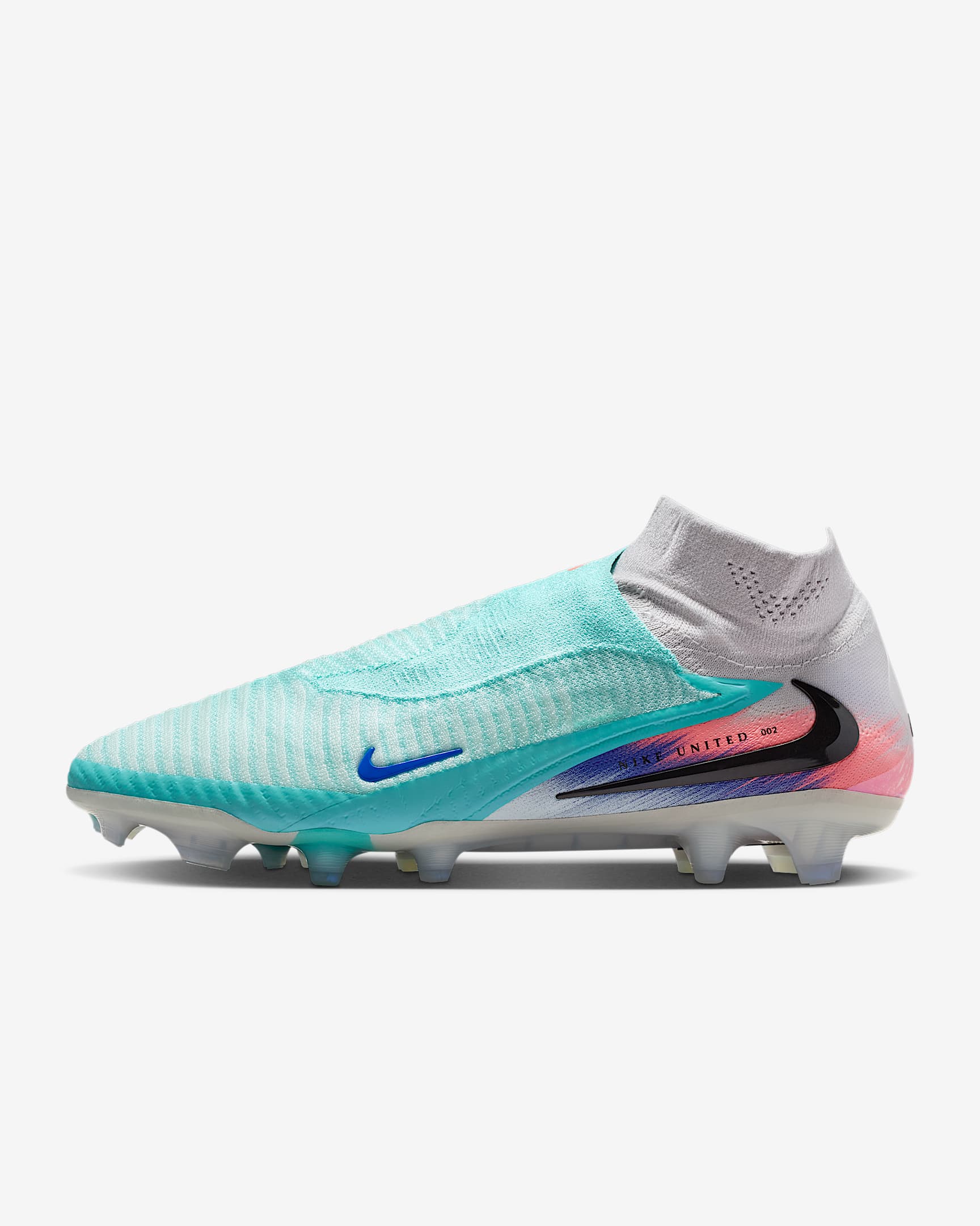 Nike United Phantom 6 High Elite 耐克暗煞系列男/女 FG 天然硬质草地高帮足球鞋 - 霜淡草绿/超级橙