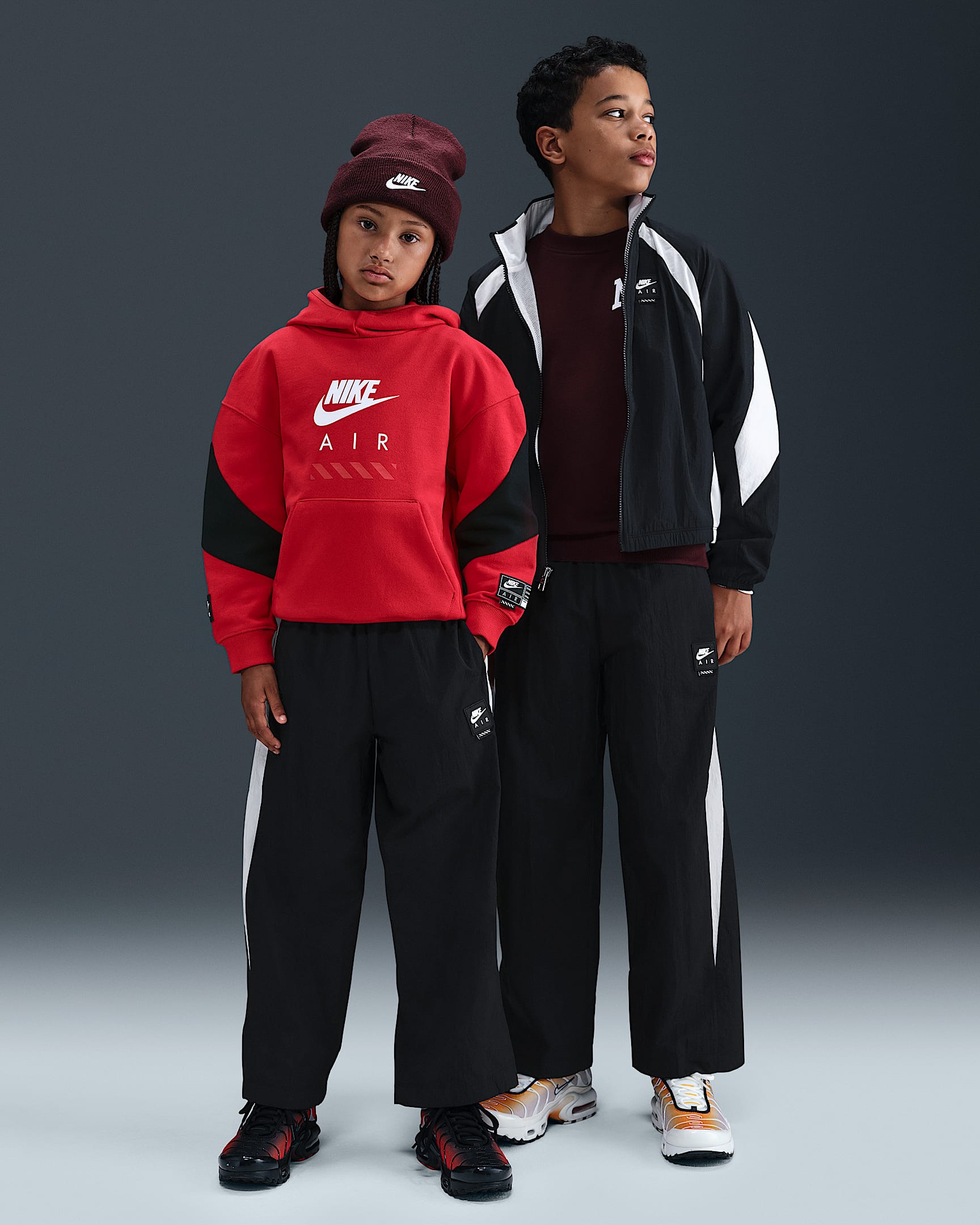 Nike Air 大童梭织运动裤 - 黑/白色/白色